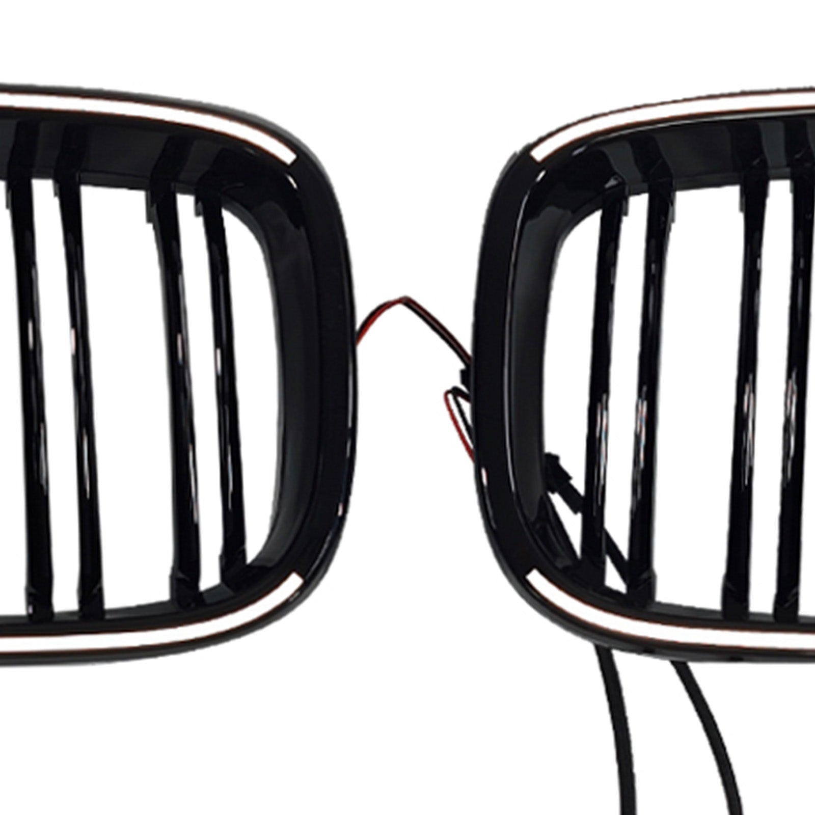 Dual Slat Front Bumper Grille Fit BMW 3 Series F34 GT 2013-2019 Gloss Black