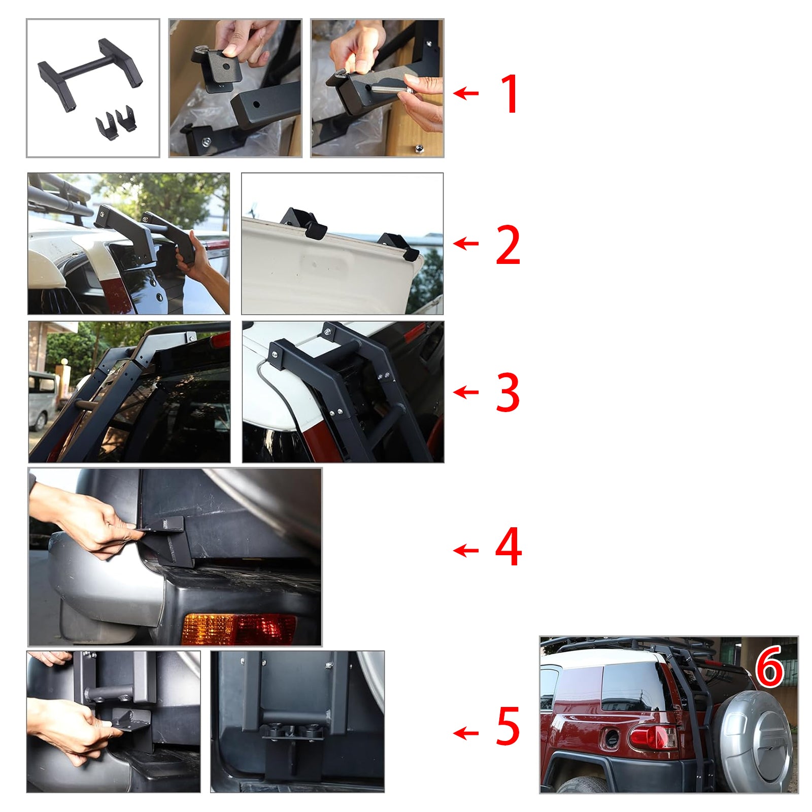 2007-2021 Toyota FJ Cruiser achterklepladderset links