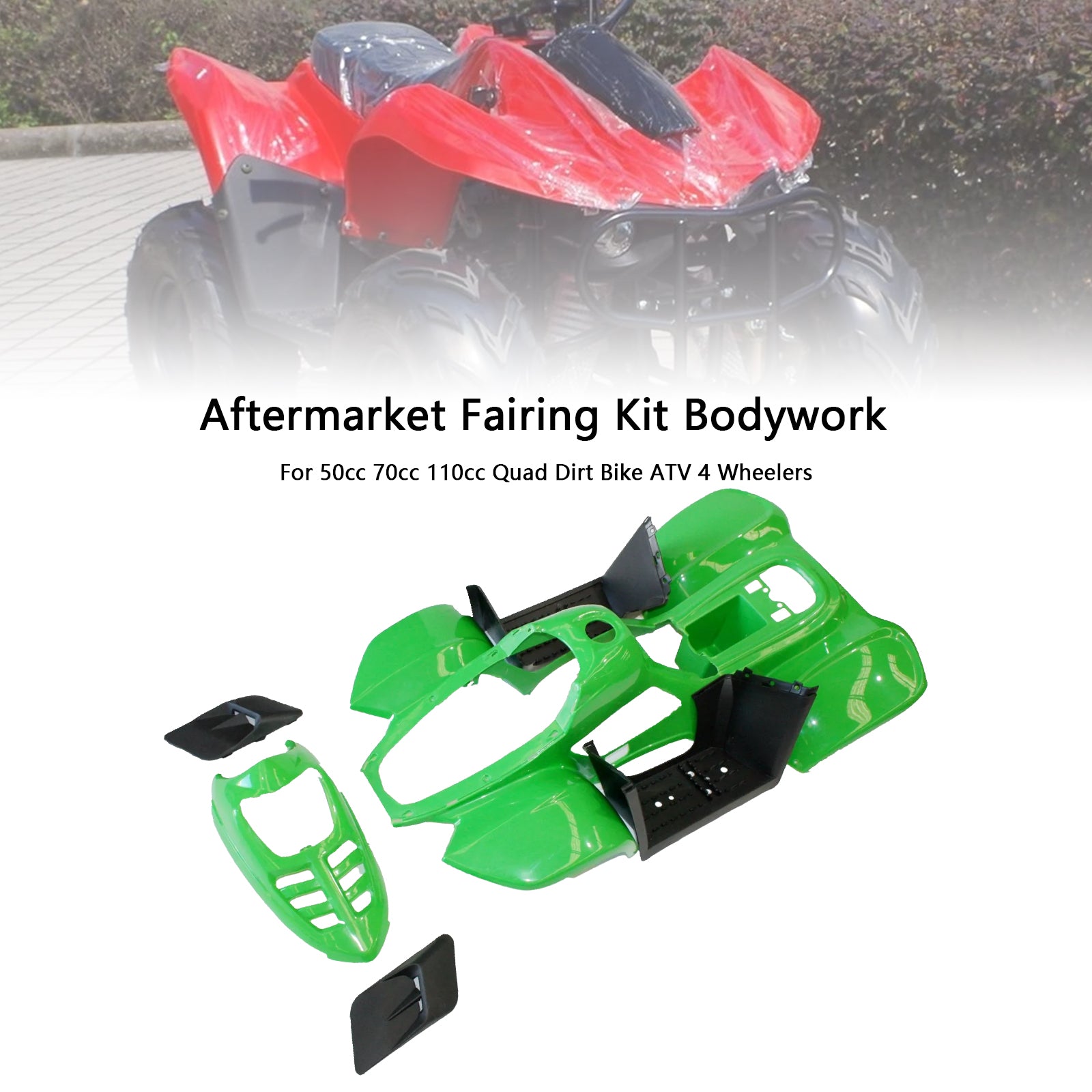 Plastics Fairing Fenders Kit 50cc 70cc 110cc Dinosaur Quad Dirt Bike ATV Green