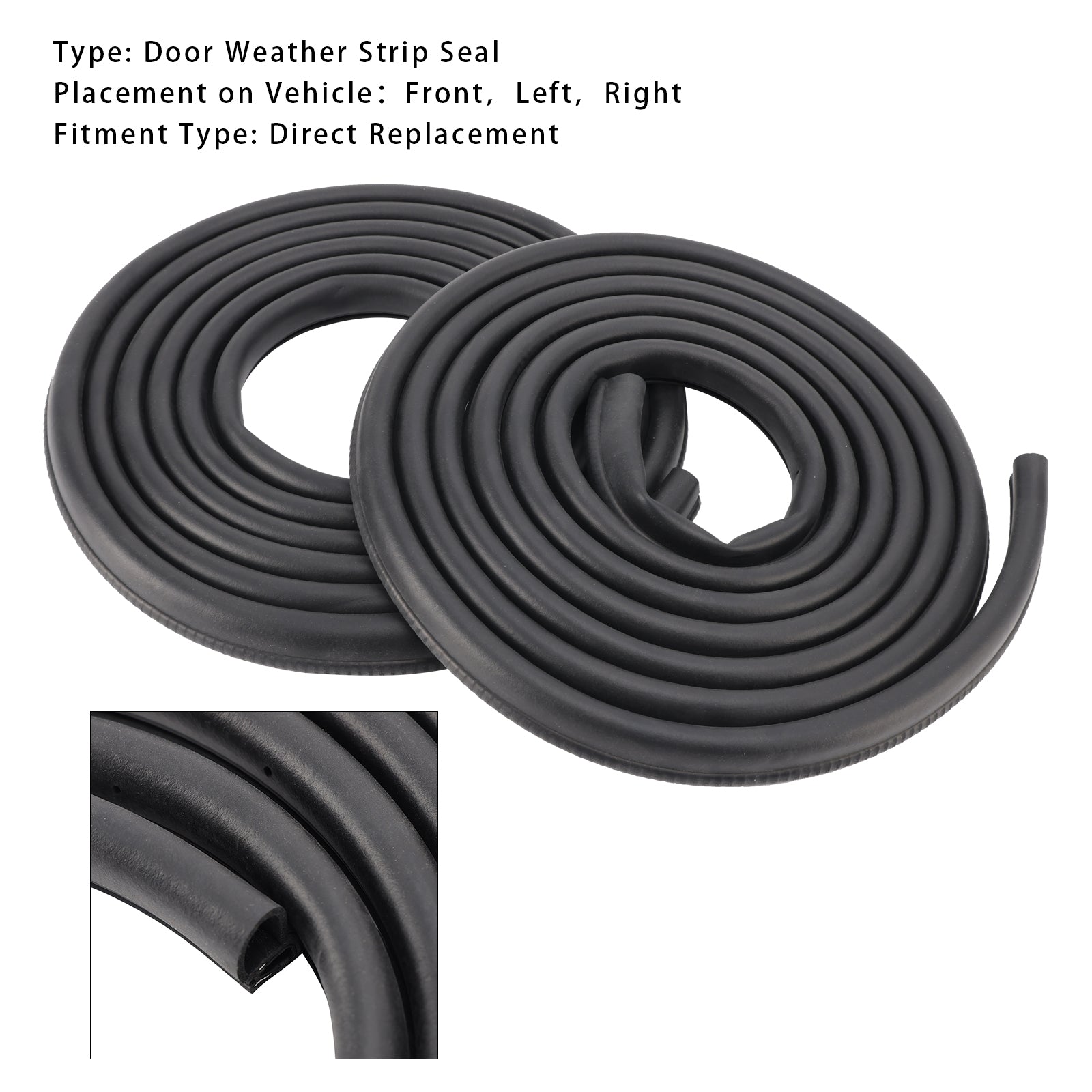 1999-2007 Chevy Silverado Cab 2pcs Front Door Weather Strip Seal 15244250 15063155