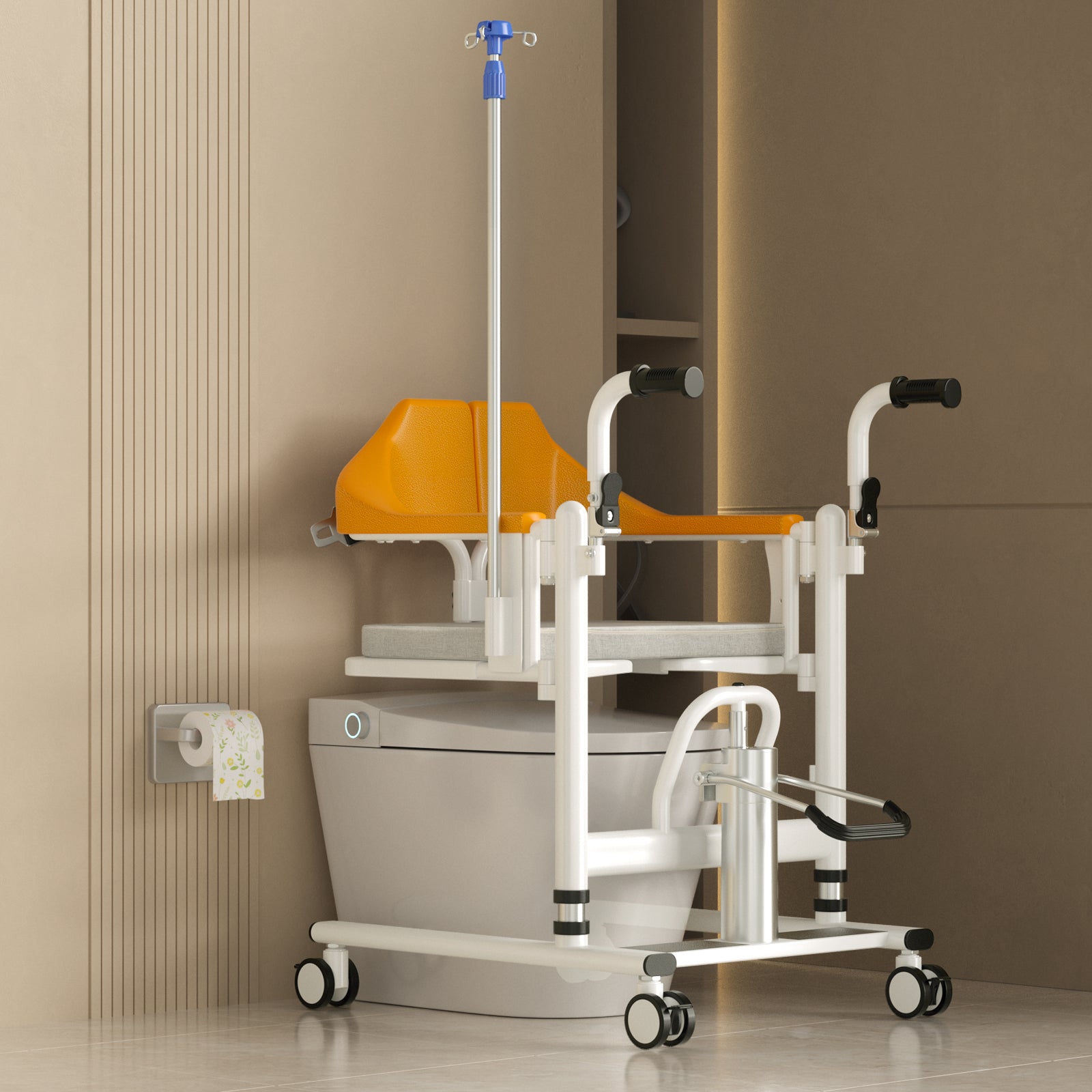 Widen Patient Chair Hydraulic Transferred Lift Wheelchair 180°Split Seat