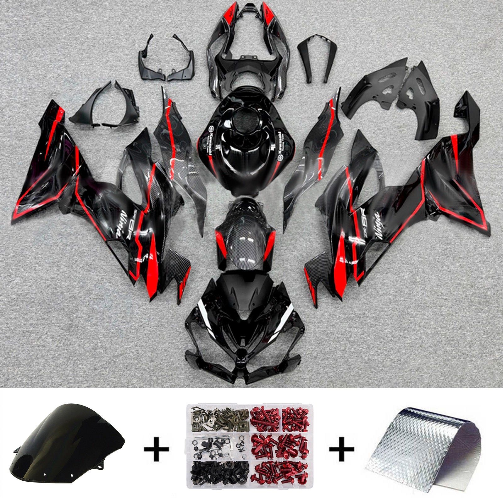 Injection Fairing Kit Bodywork Plastic ABS fit For Kawasaki ZX6R 2019-2023