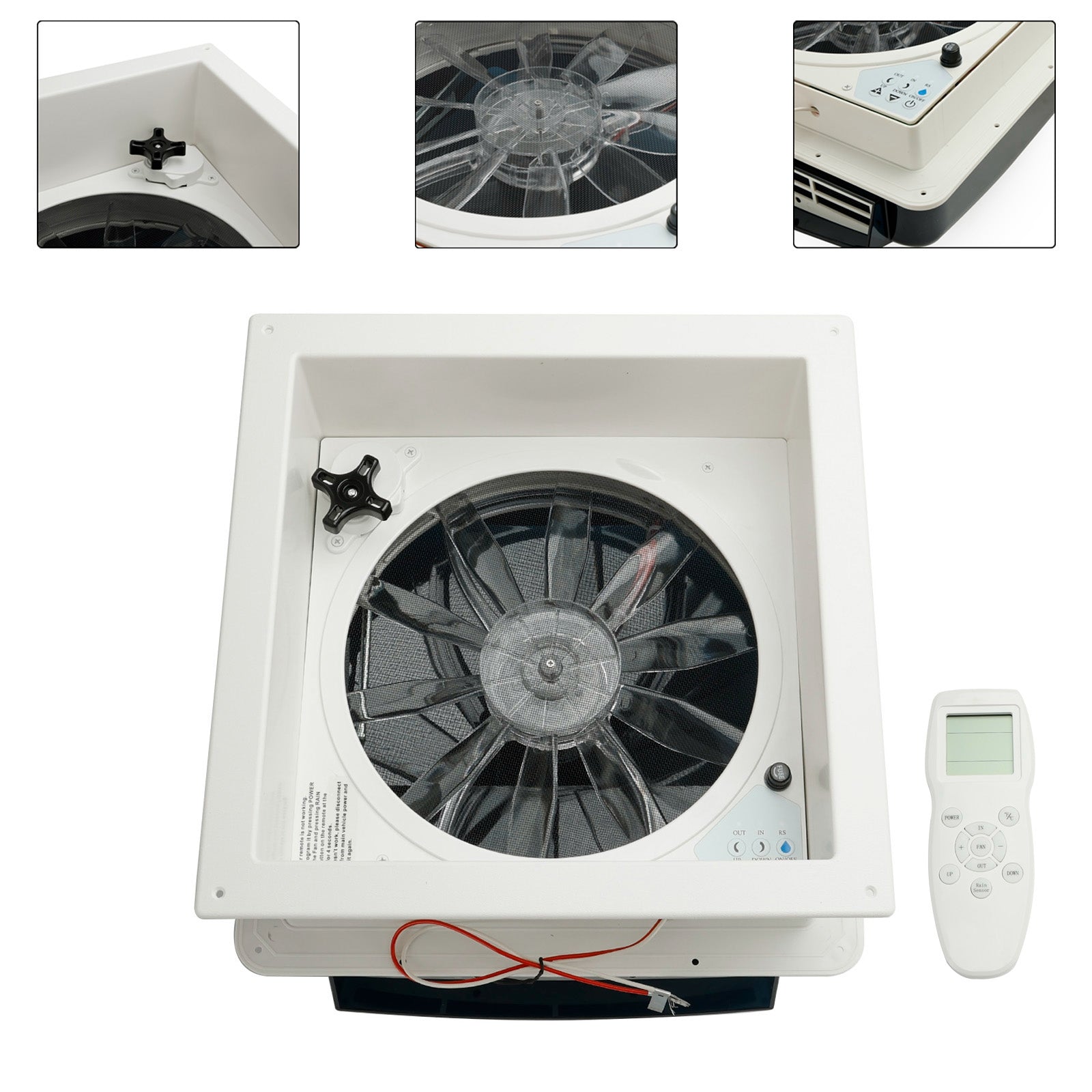 14 "RV Caravan Dakventilatie RV Fan 12V Dakraam Met Afstandsbediening 10 Snelheden