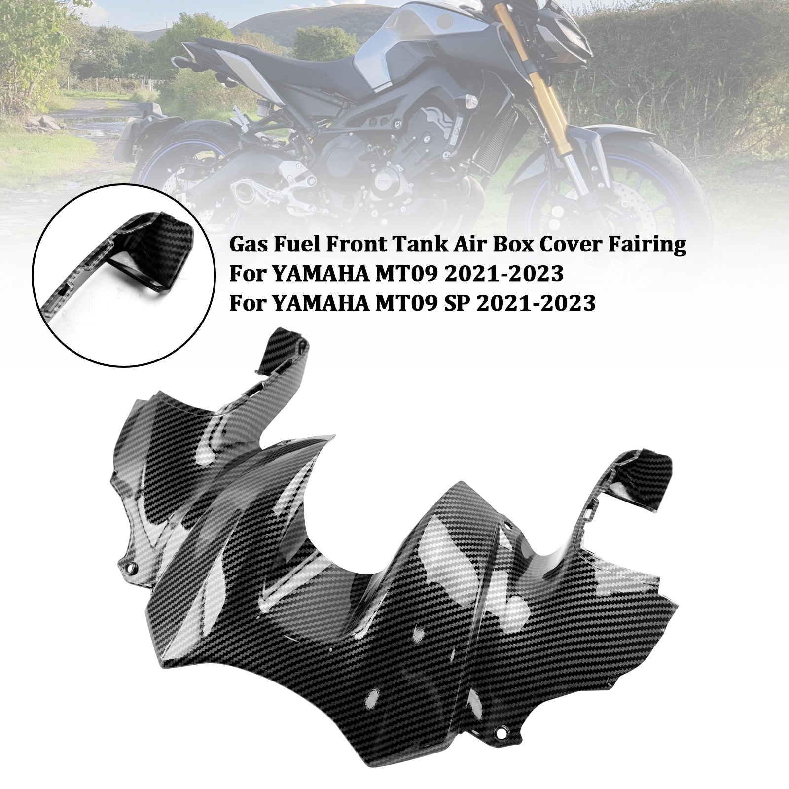 2021-2023 YAMAHA MT-09 MT09 SP Carénage du couvercle de la boîte à air du réservoir avant