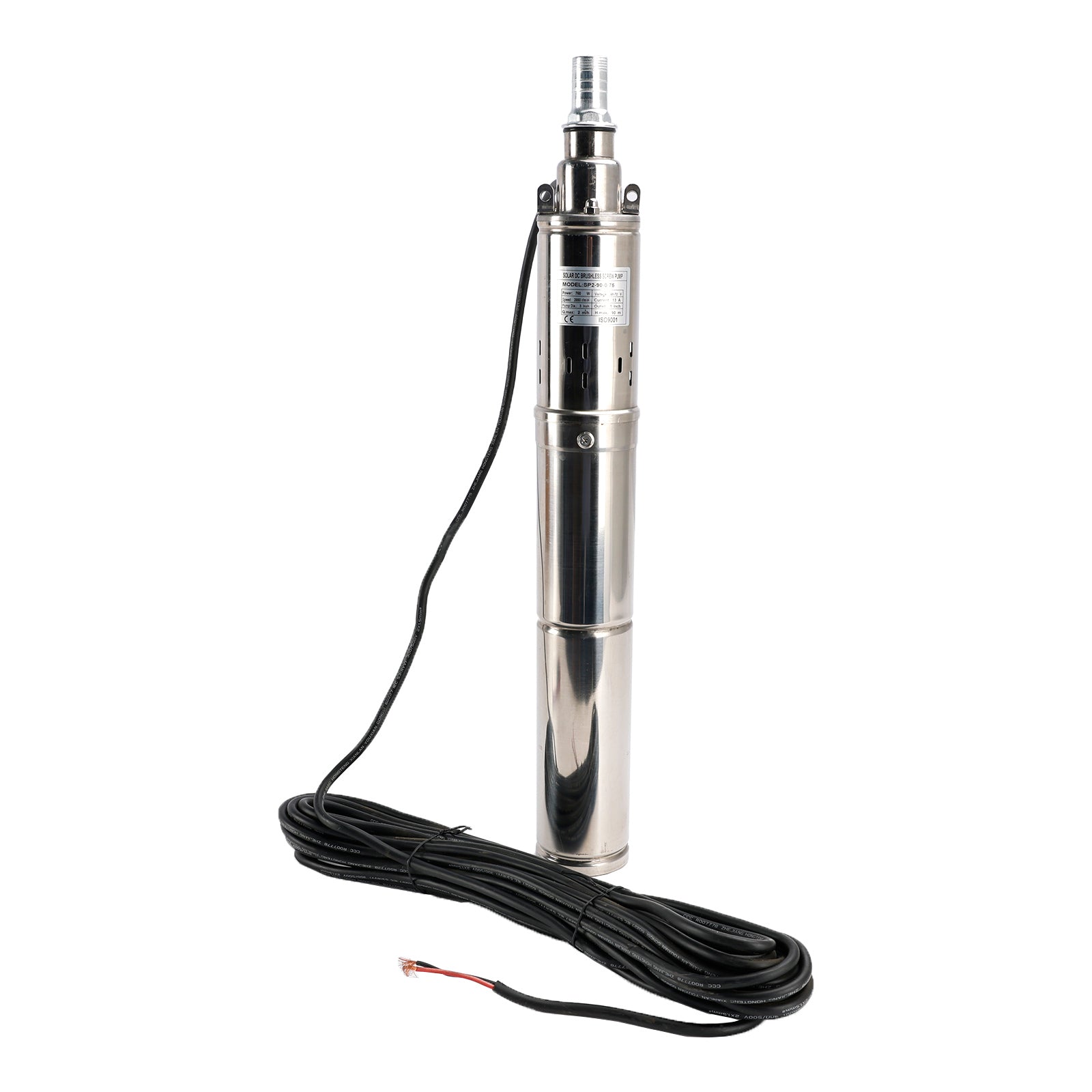 3" 48V 750W Deep Well Solar Submersible Bore Hole Water Pump Built-in MPPT