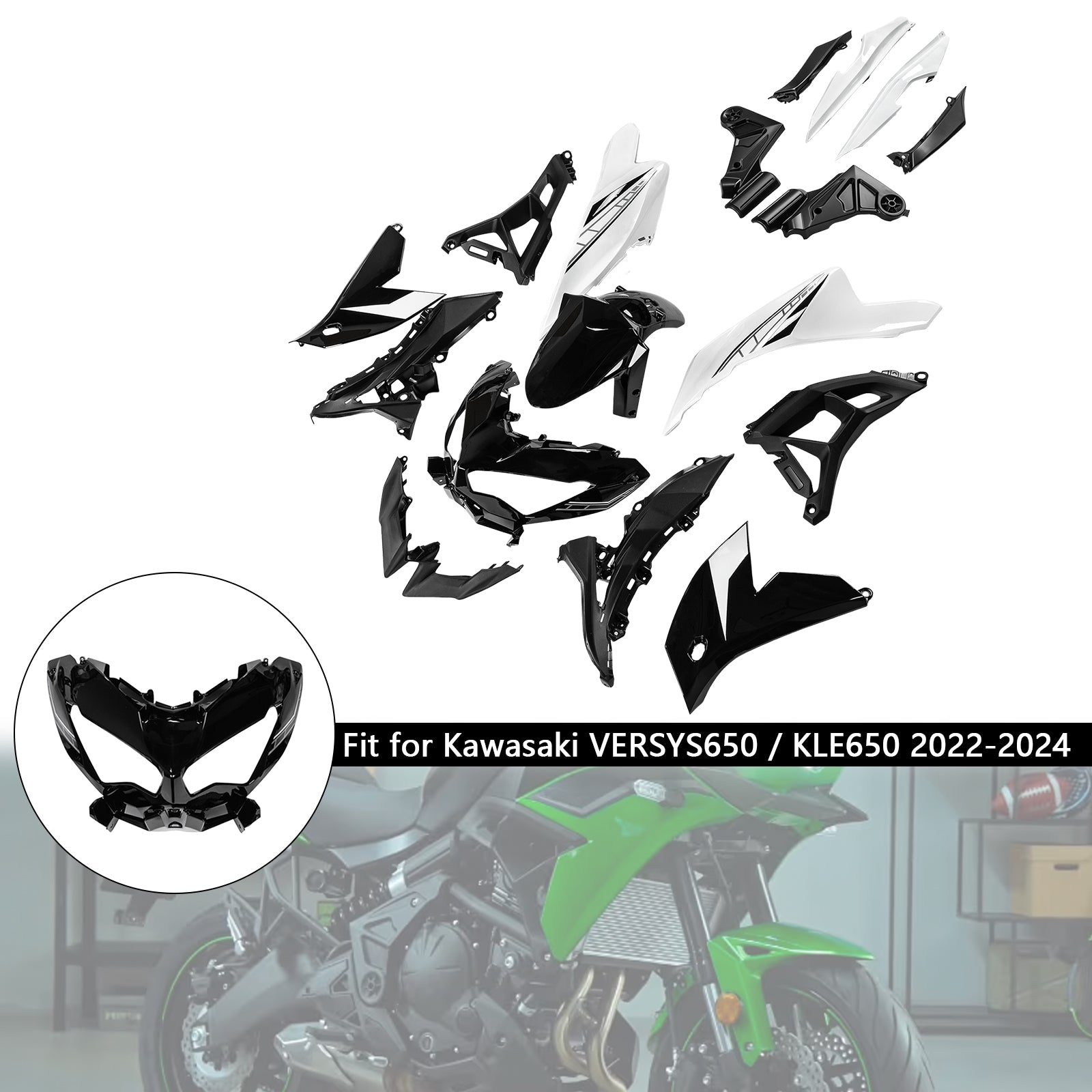 2022-2024 Kawasaki VERSYS 650 KLE Injection ABS Bodywork Fairing Kit 05#