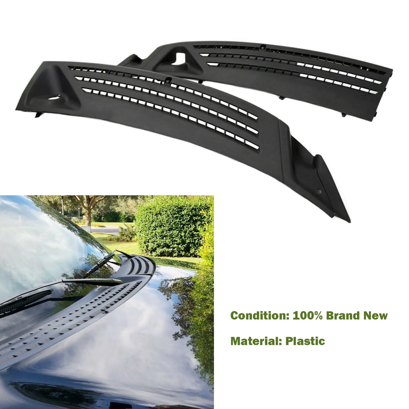 Windshield Wiper Window Cowl Panel Grille RH & LH Fit For Ford F150 LINCOLN MARK LTd