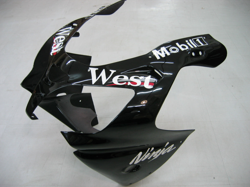 2000-2001 Kawasaki ZX 9R stroomlijnkappen Zwart Wit West ZX9R Racing Generiek