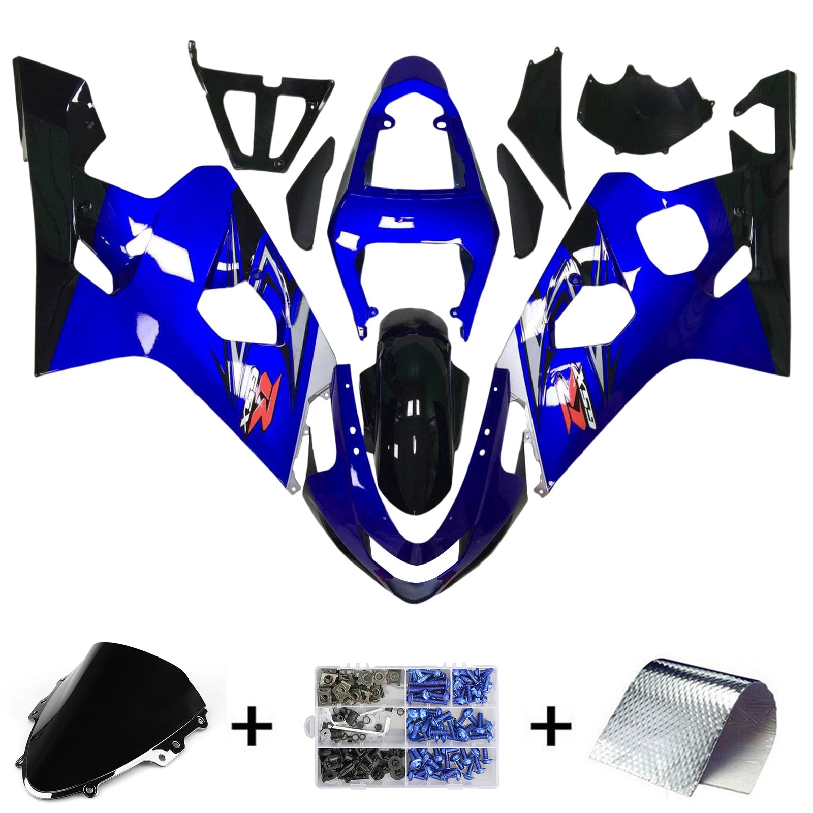 2004-2005 Suzuki GSXR 600/750 K4 Kit de carénage d'injection carrosserie plastique ABS