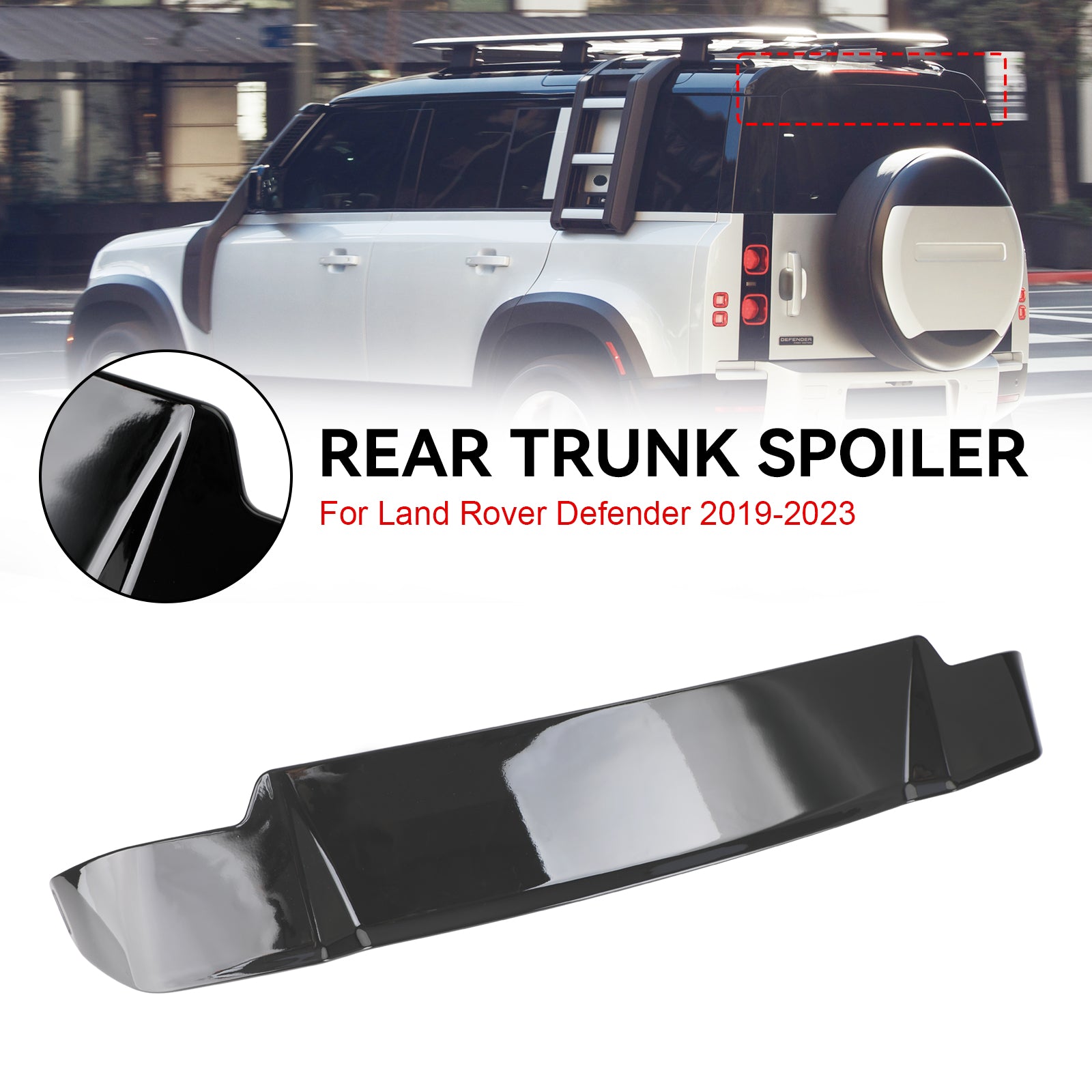 2020-2023 Land Rover Defender L663 Glanzend zwarte achterspoiler Dakvleugellip