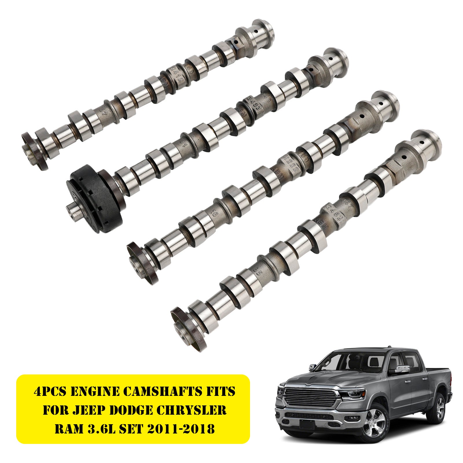 4Pcs Engine Camshafts Fits For Jeep Dodge Chrysler Ram 3.6L Set 2011-2018