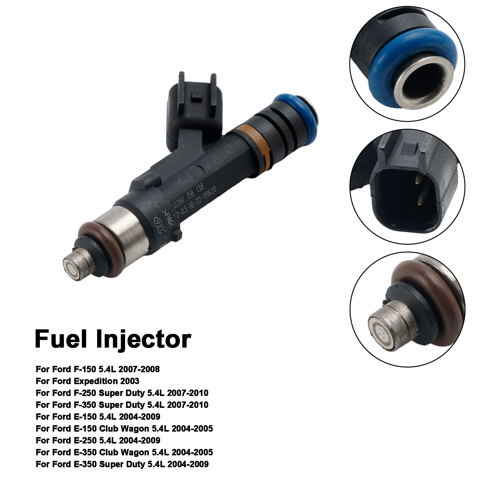 Injecteur de carburant 0280158138 adapté à Ford F150 F-150 5,4l 2007-2009 E150 E250, 1 pièce