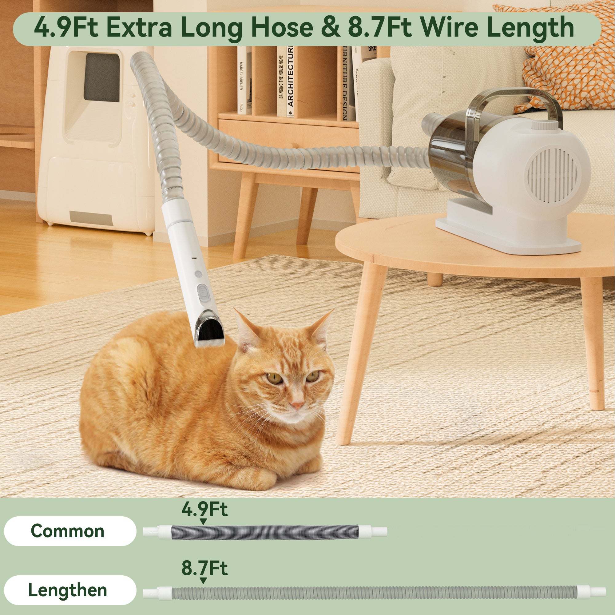 1.5L Grooming Tools for Dogs Cats Pets 5 In 1 Pet Grooming Kit Vacuum Suction Professional Pet Hair Clipper Dog Vacuum Brush for Shedding Grooming