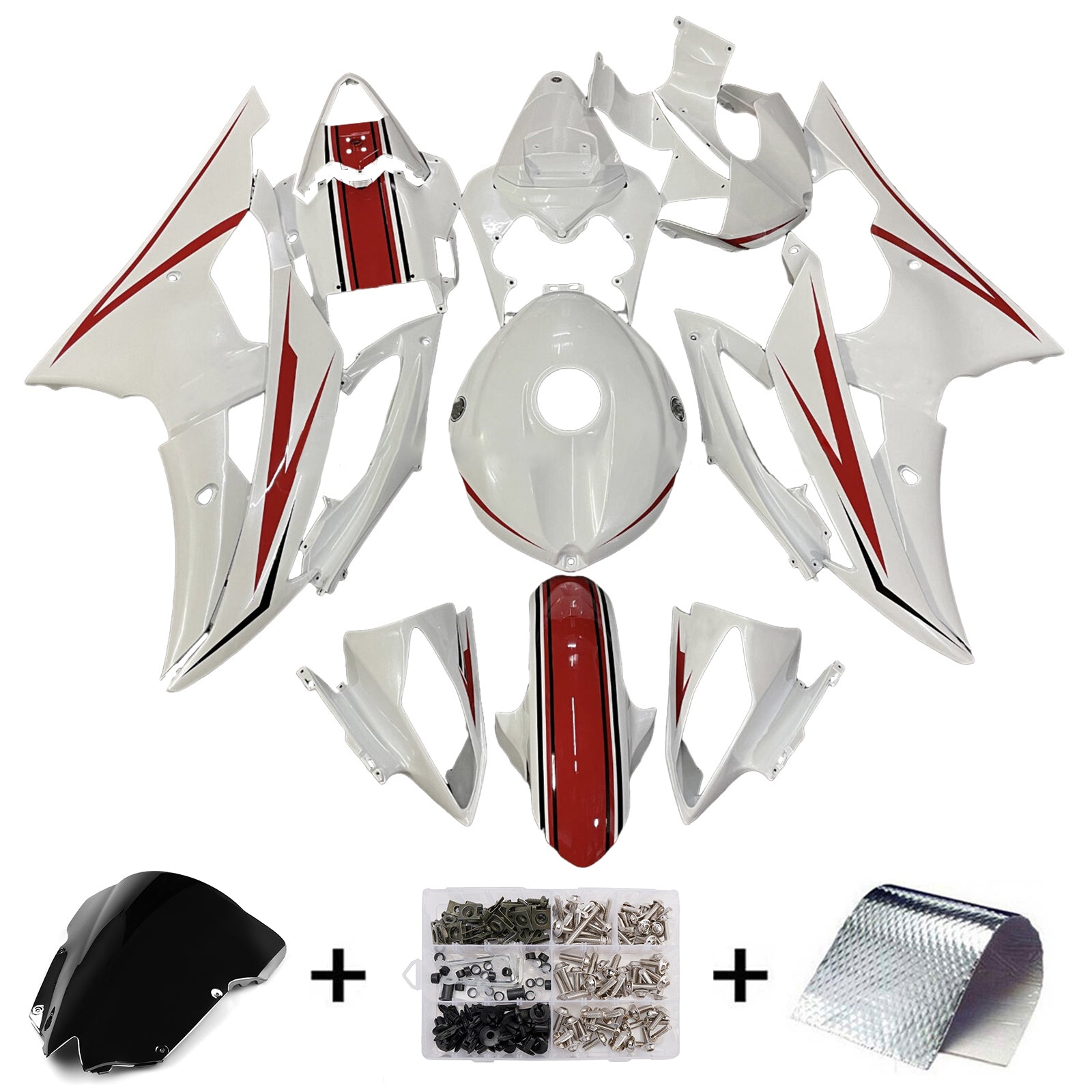 Kit de carénage d'injection carrosserie plastique ABS pour Yamaha YZFR6 YZF-R6 2008-2016