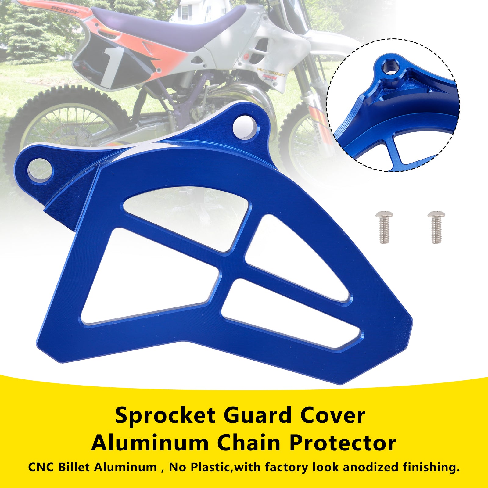 1993-2004 Yamaha YZ125 Couvre-pignon Couverture de la chaîne en aluminium Protecteur
