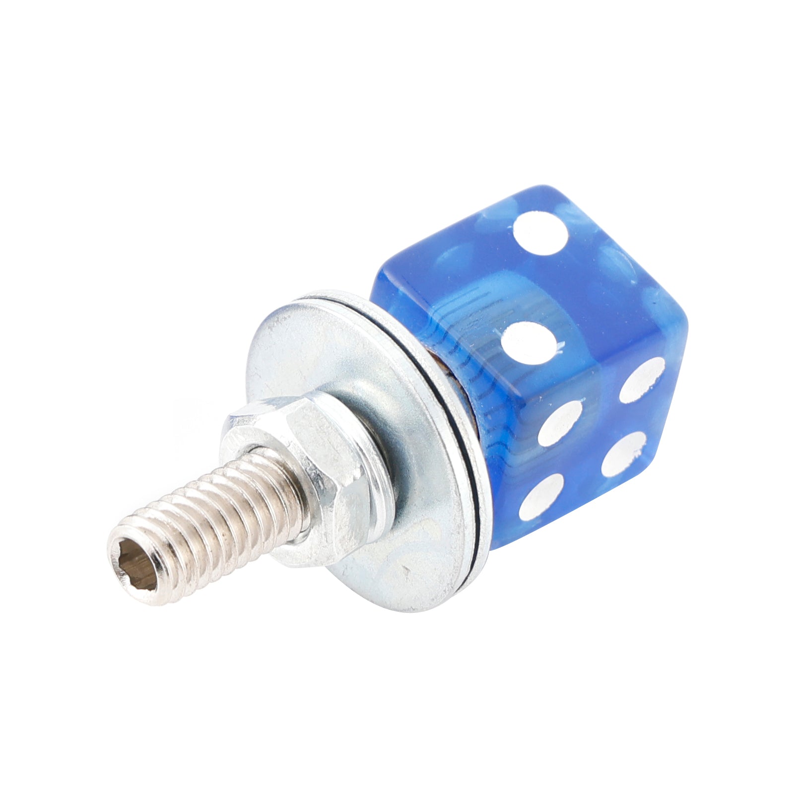 M6 Plastic Custom Head Dice License Plate Frame Screws Bolts Hardware Blue X4