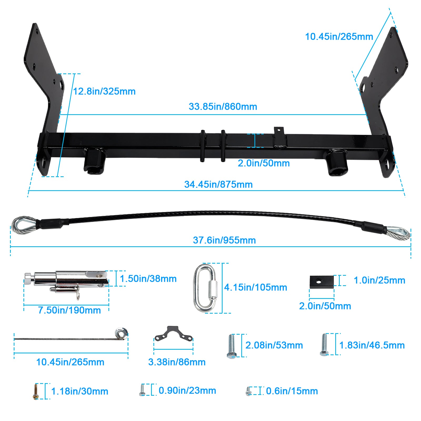 2018-2025 Jeep Wrangler JL JLU All Models BX1139 Tow Bar Base Plate Bracket