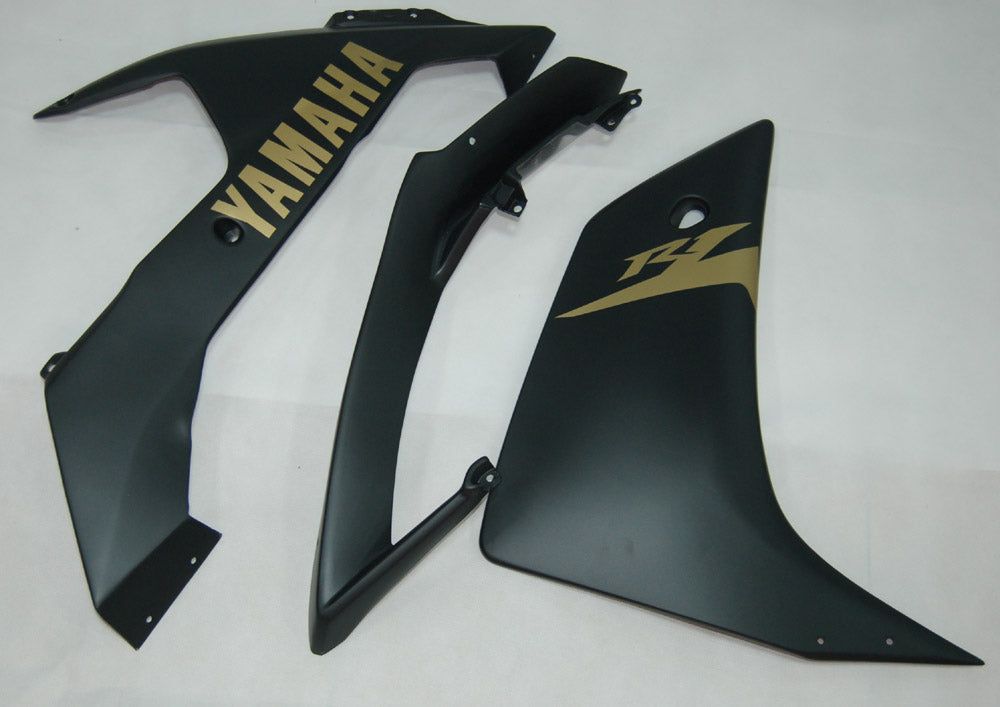 2007-2008 Yamaha YZF-R1 Black Matte & Gold Racing Fairings Generic