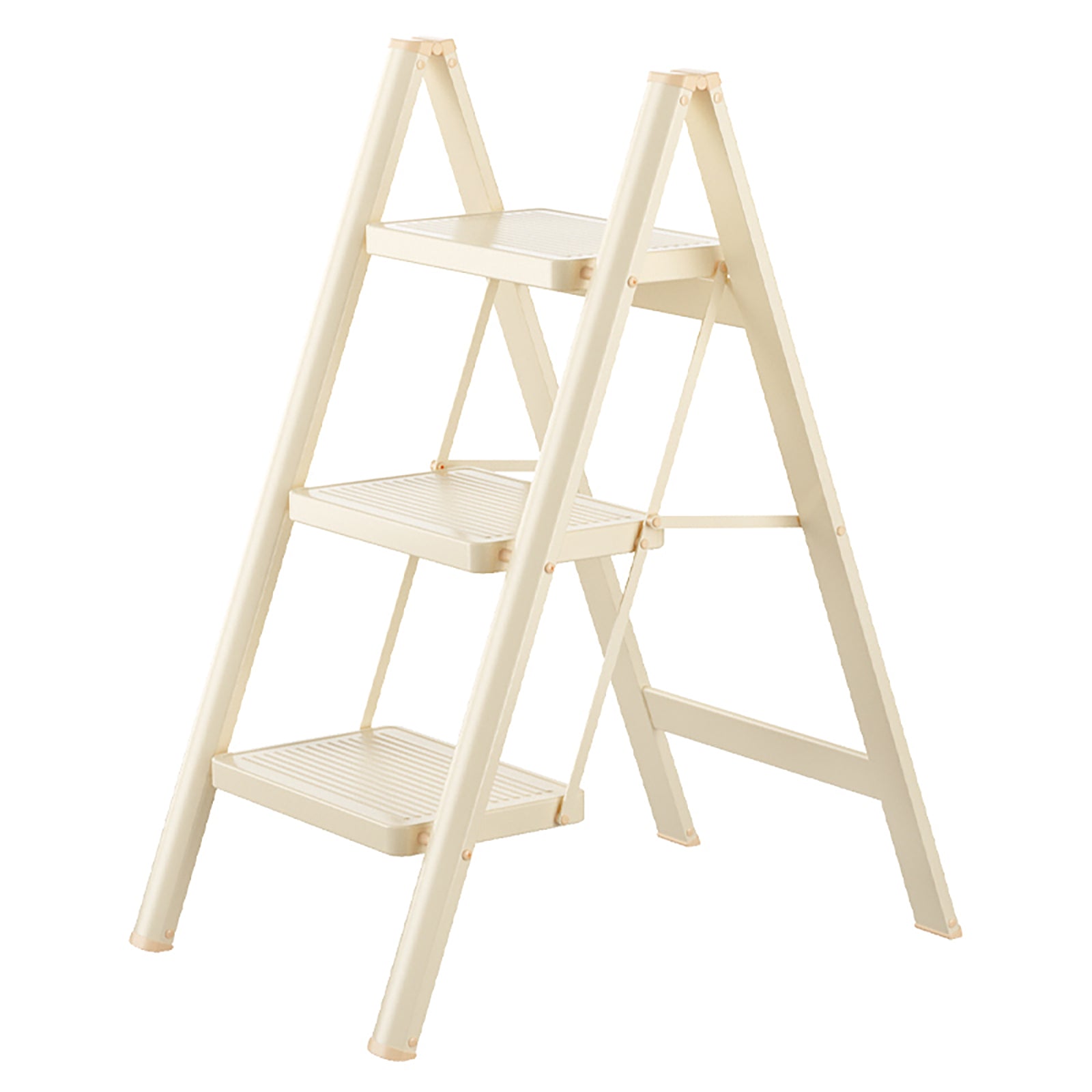 Trapladder, 3 niveaus, opvouwbaar, aluminium, ladder, laadvermogen 330,7 lbs