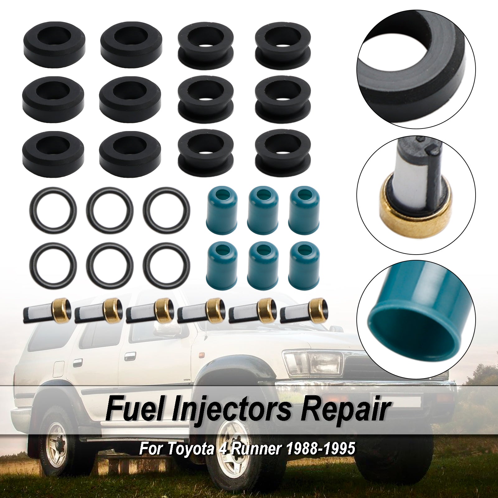 1988-1995 Toyota 3VZE 3.0L Truck Fuel Injector Repair Seal Rebuild Kit