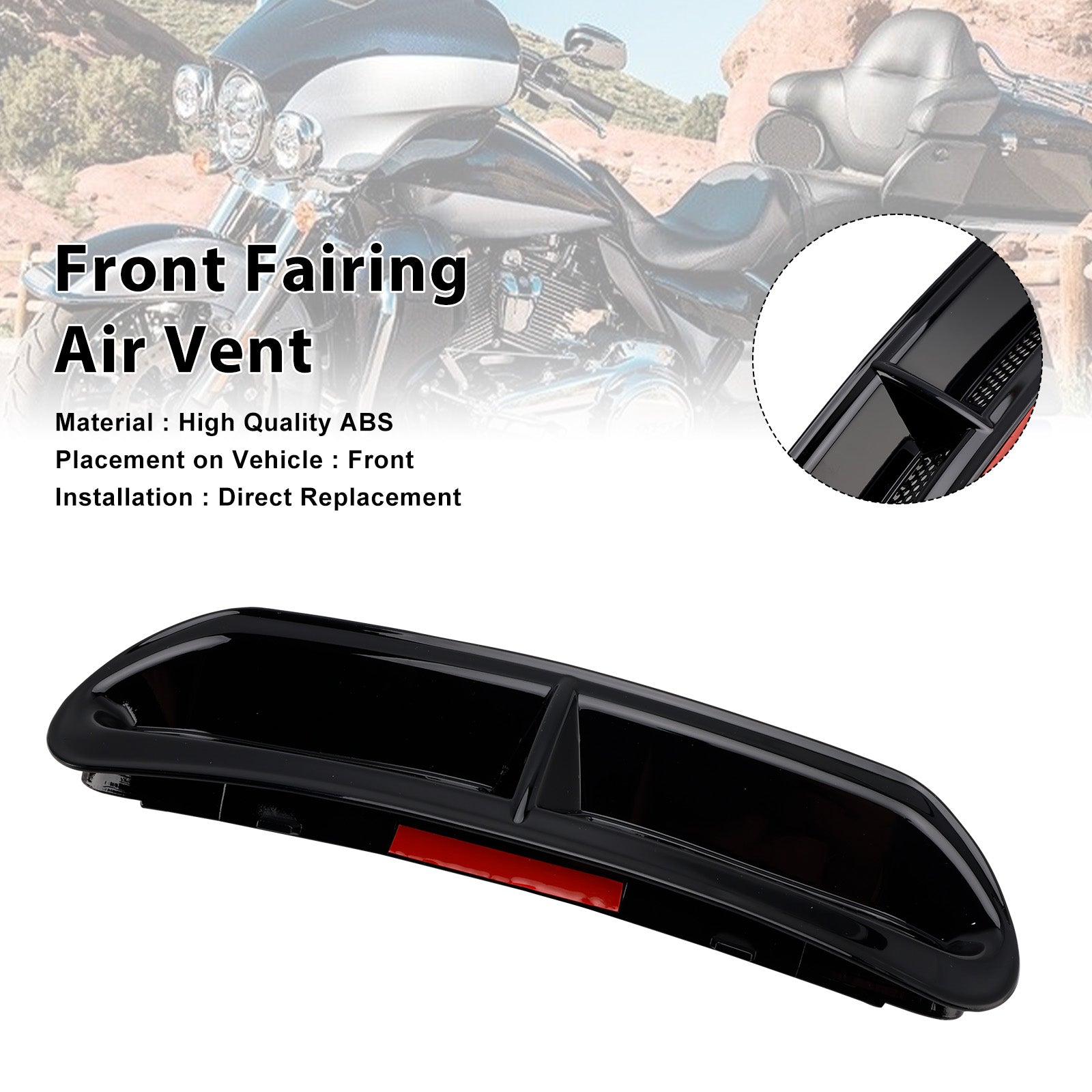 Front Fairing Air Vent Trim For Touring Street Glide Electra Glide 2014-2024