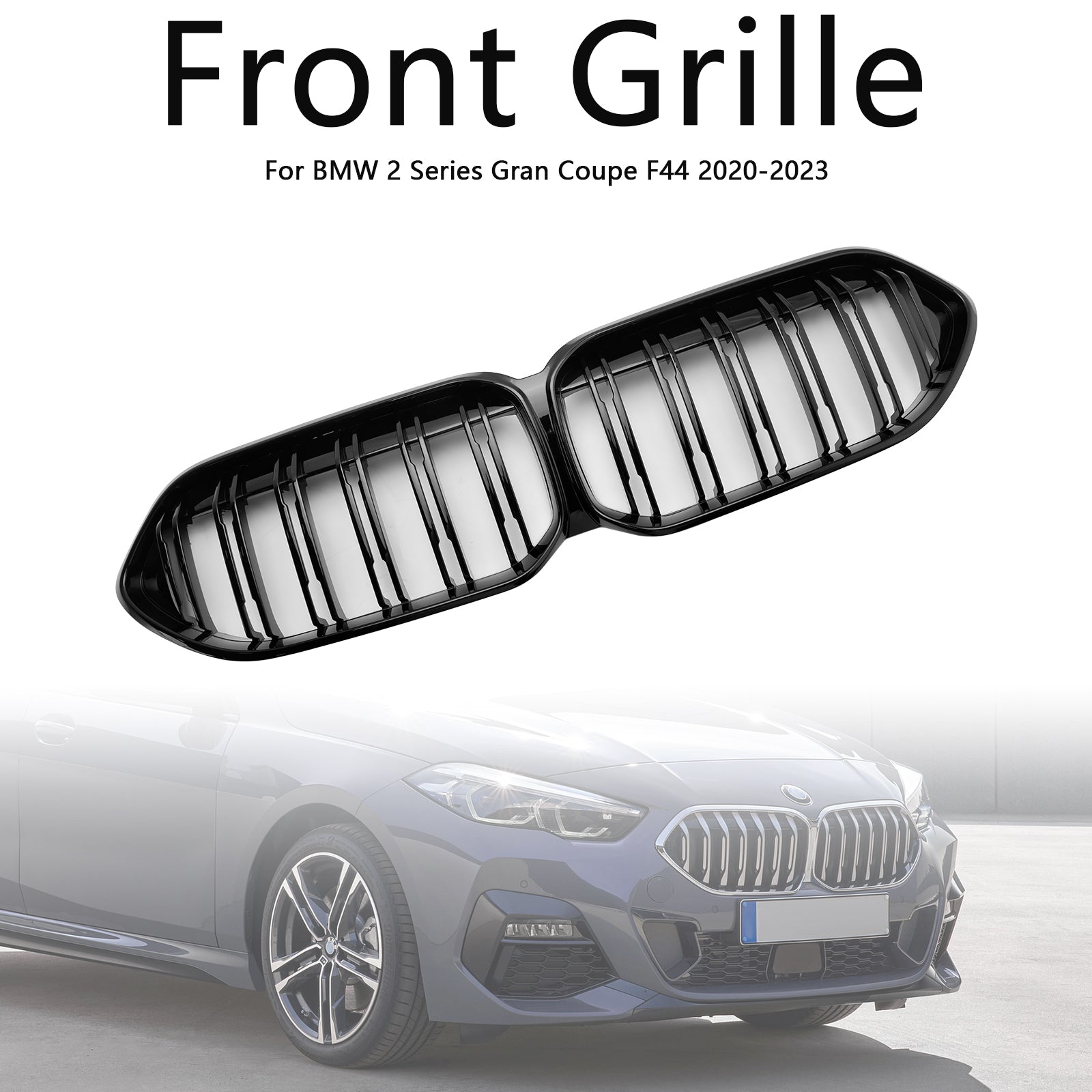 2020-2023 BMW 2-serie Gran Coupe F44 blank svart frontstøtfangergrill 51135A39378 51138080494