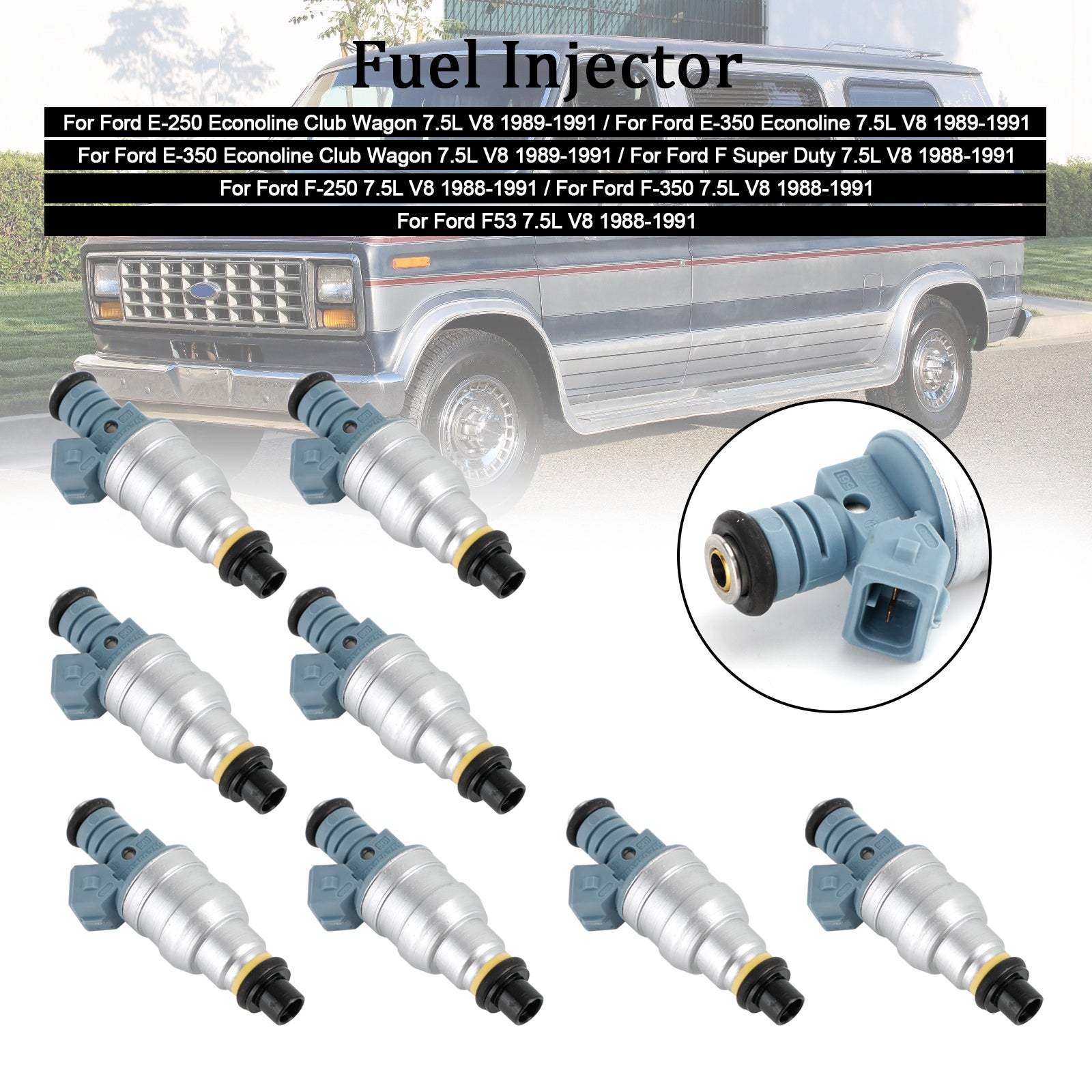 Injecteurs de carburant 0280150759 adaptés à Ford E-250 E-350 7,5l V8 1988-1991 822-11120, 8 pièces