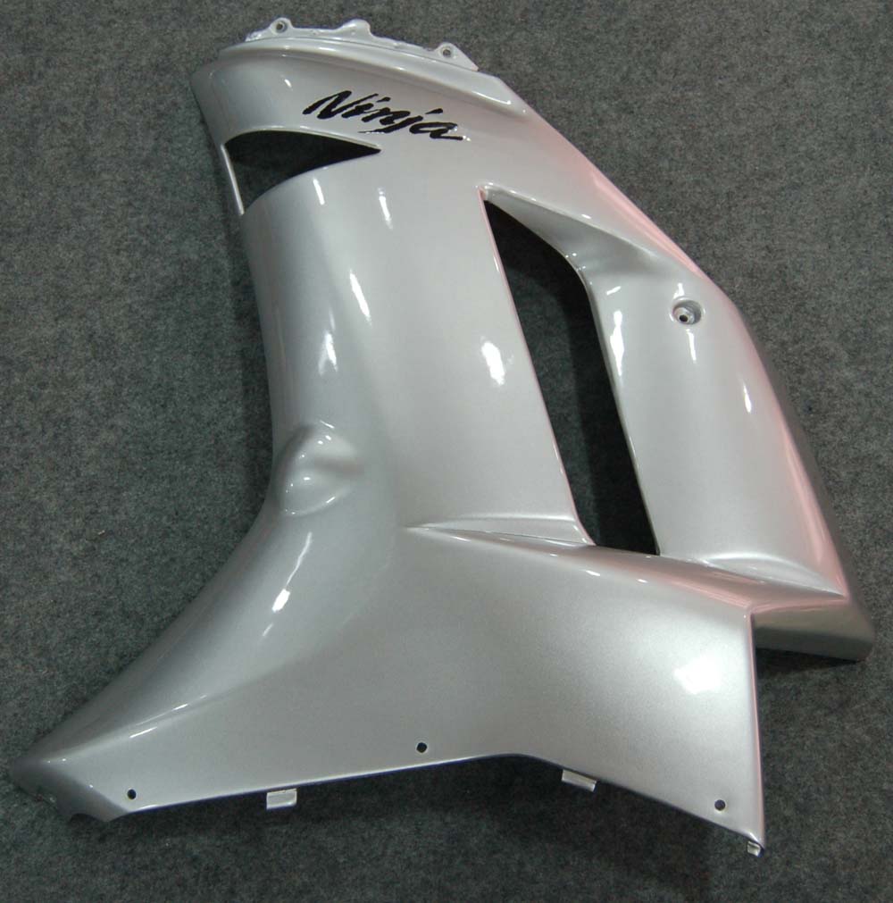 2007-2008 Kawasaki ZX6R ZX636 stroomlijnkappen Zilver Ninja Racing Generiek