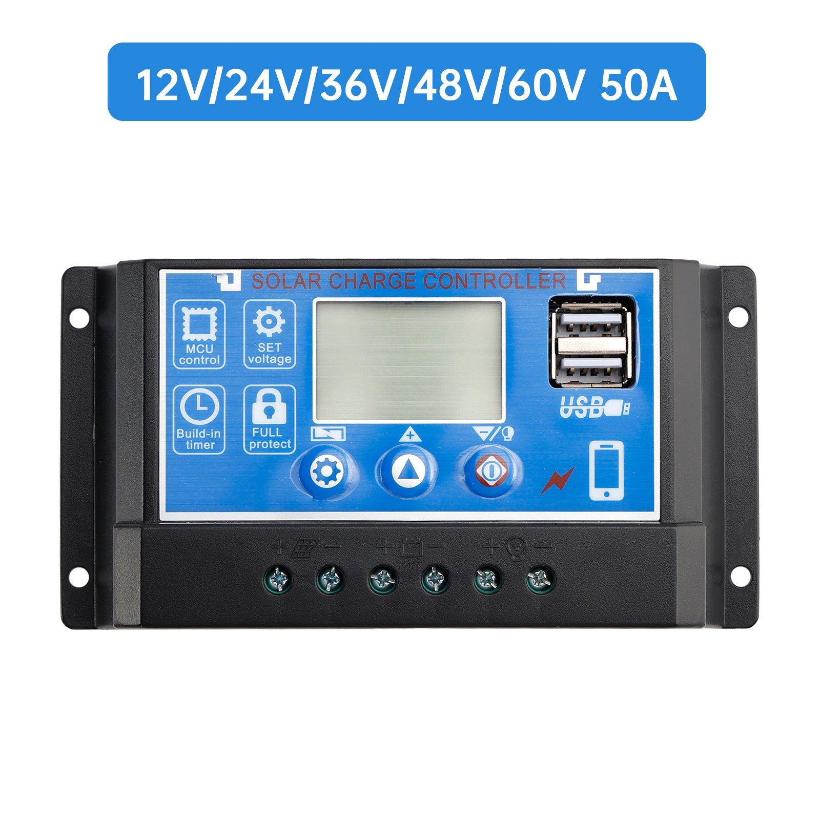 12V-60V PWM Solar Controller Weergave huidige zonne-straatverlichting Controle 0V Start