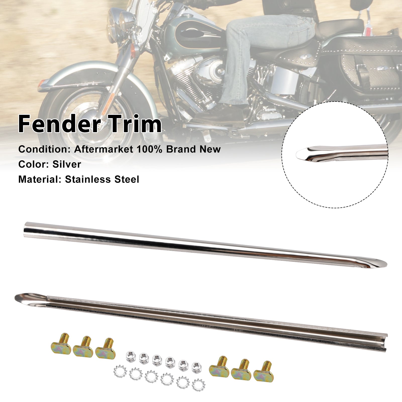 Garniture de lances de garde-boue avant adaptée pour Touring Road King 1982-23 Softail 86-17