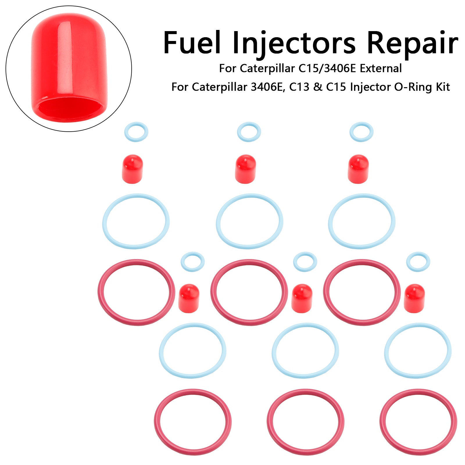 CAT C15/3406E Externé 6ks palivové vstrekovače TEAL O-RING KIT NASTAVENIE CATERPILLAR 2481394 248-394 189-5390 1895390