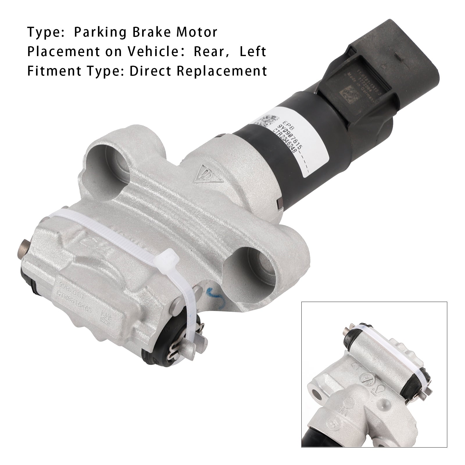 2019-2025 Porsche Cayenne bakre vänster parkeringsbromsmotor 9Y0907615