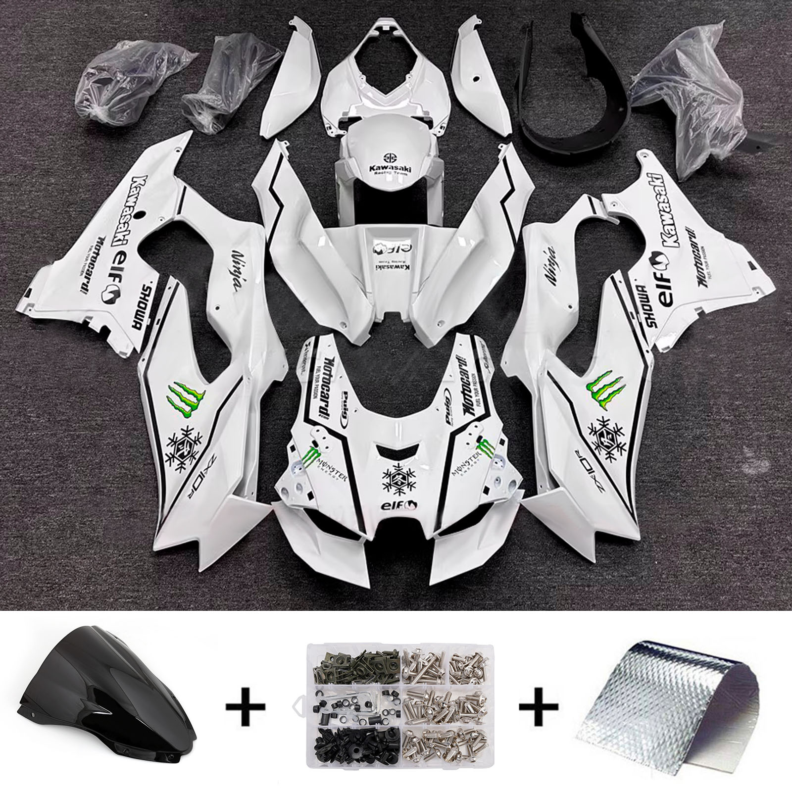 Kit carenatura iniezione Carrozzeria ABS adatto per Kawasaki ZX-10R ZX-10RR 2021-2025