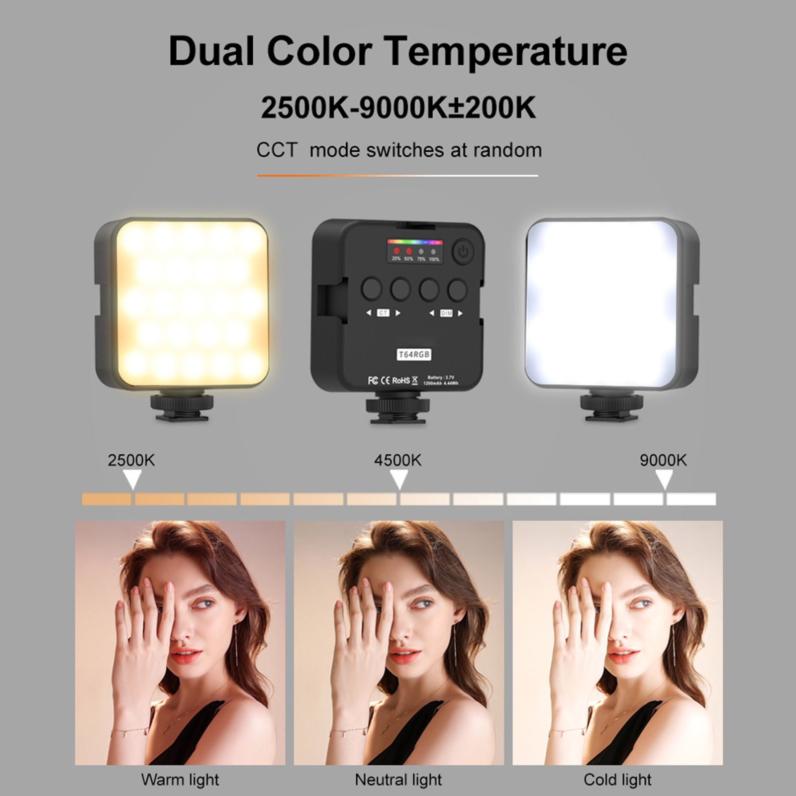 T64 RVB LED Lumière de Remplissage Vidéo Photographie Vidéo Couleur LED Lumière de Remplissage