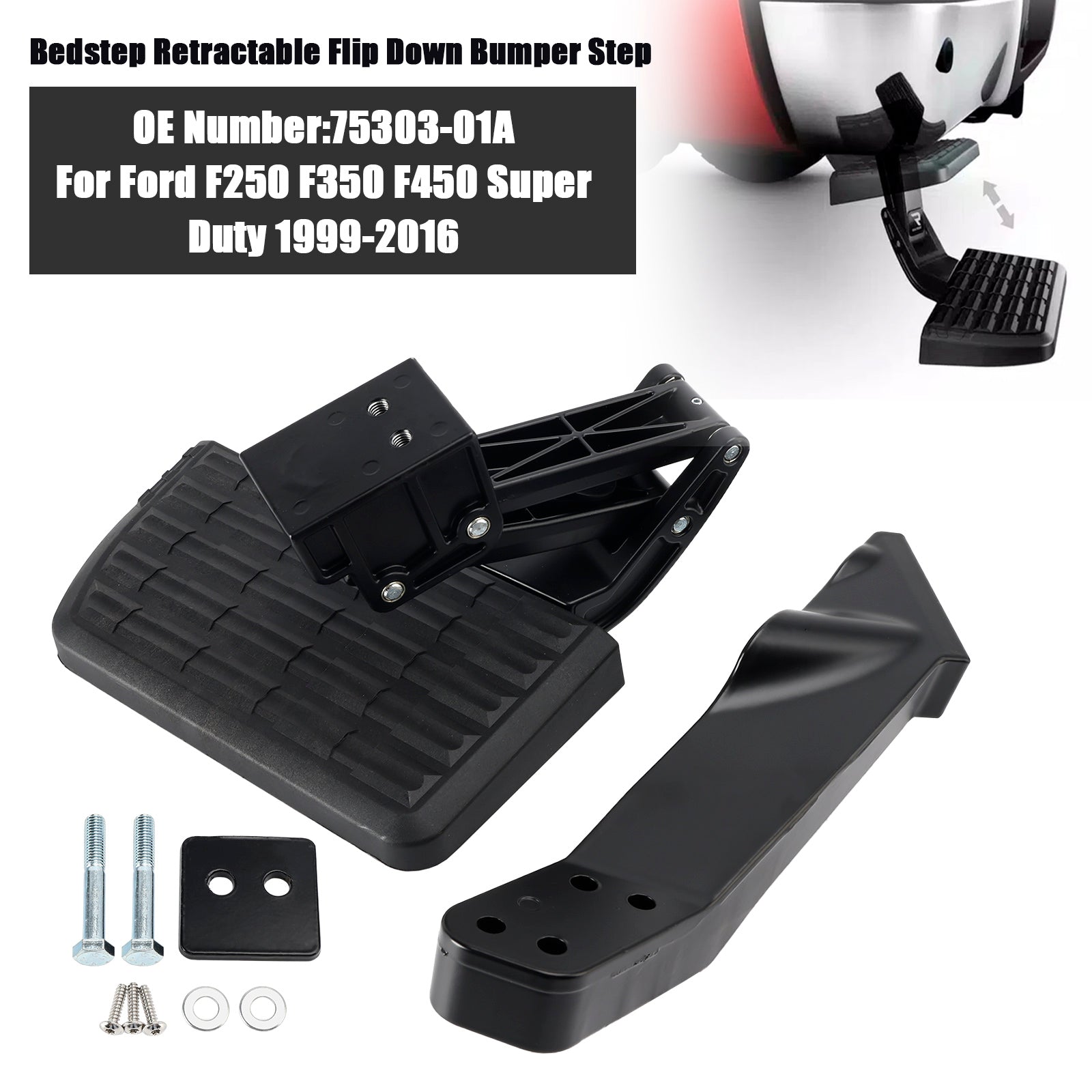 1999-2016 Ford F250 F350 F450 Super-Duty Rovnakovateľný otočenie nárazníka Krok 75303-01a