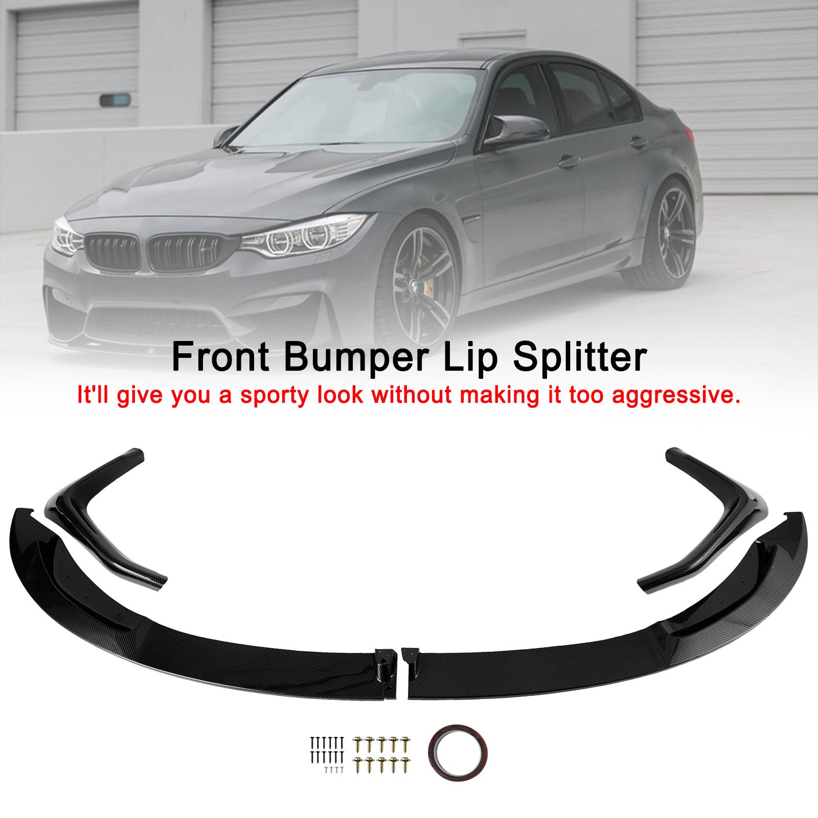 2013-2018 BMW M3 M4 F80 F82 M Sport OnlyCarbon Look Front Lip Splitter Spoiler Performance Style