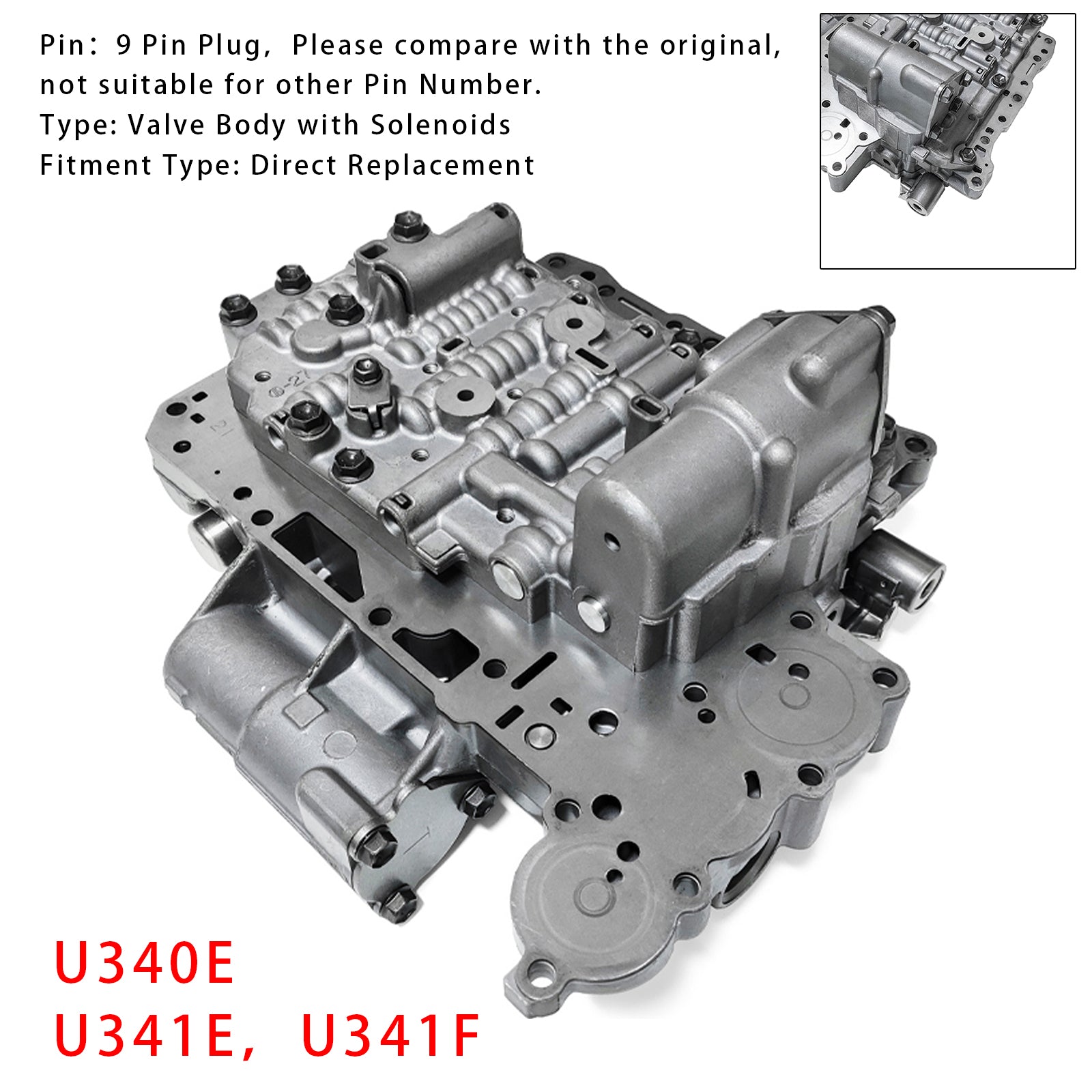 U340E U341E U341E Valve Body For Toyota Yaris Corolla Scion Litre 9 Pin