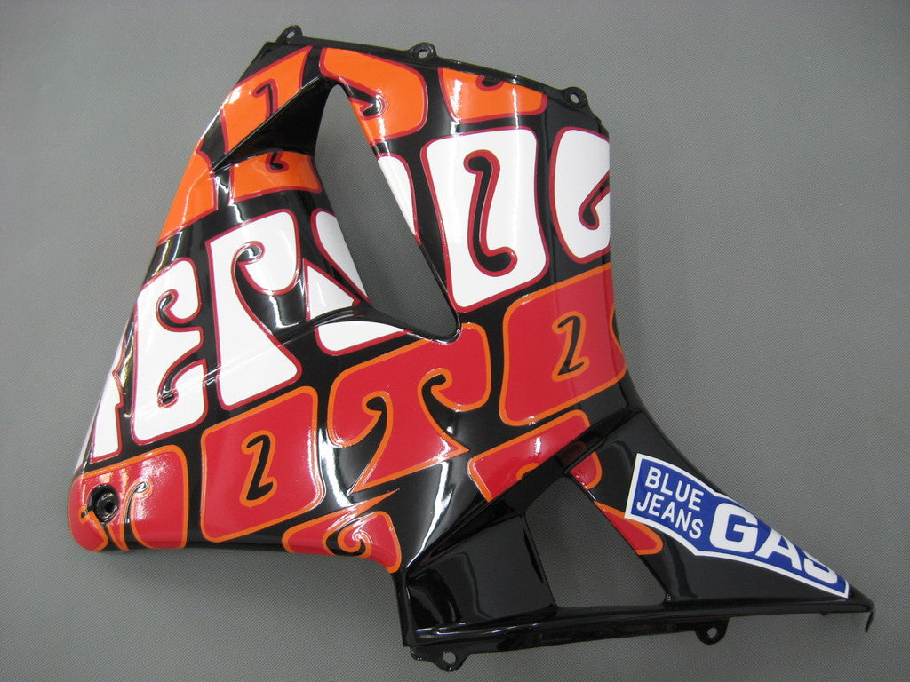 2003-2004 Honda CBR 600 RR Geel Zwart Valentino Rossi Repsol Moto Racing Stroomlijnkappen Algemeen