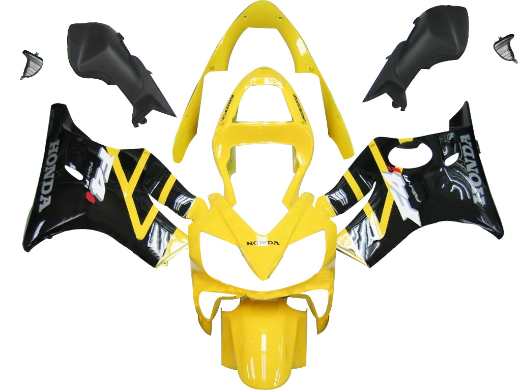 2001-2003 Honda CBR 600 F4i Yellow & Black F4i Racing Fairings Generic