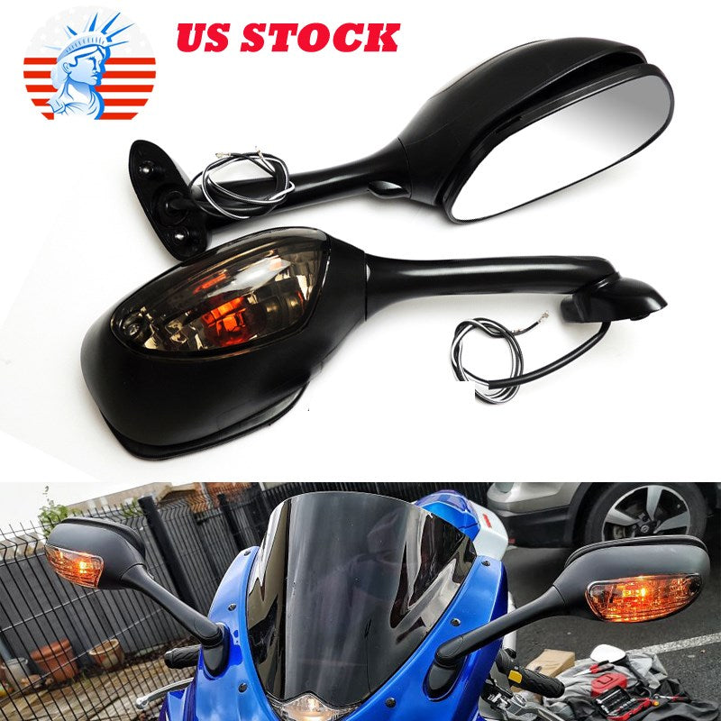 Rearview Mirrors w/Turn Signals For Suzuki GSXR600 GSX-R750 GSXR1000 2002-2015