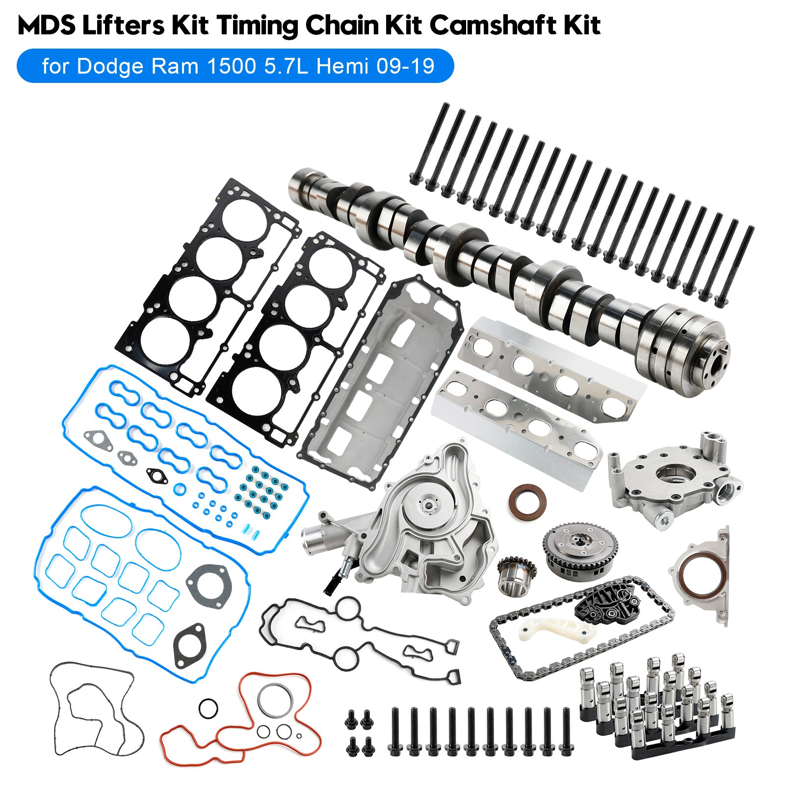 2020 Ram 1500 Tradesman 5.7L V8 VIN: MDS T Lifters Kit Timing Chain Kit Camshaft Kit 53021726AD