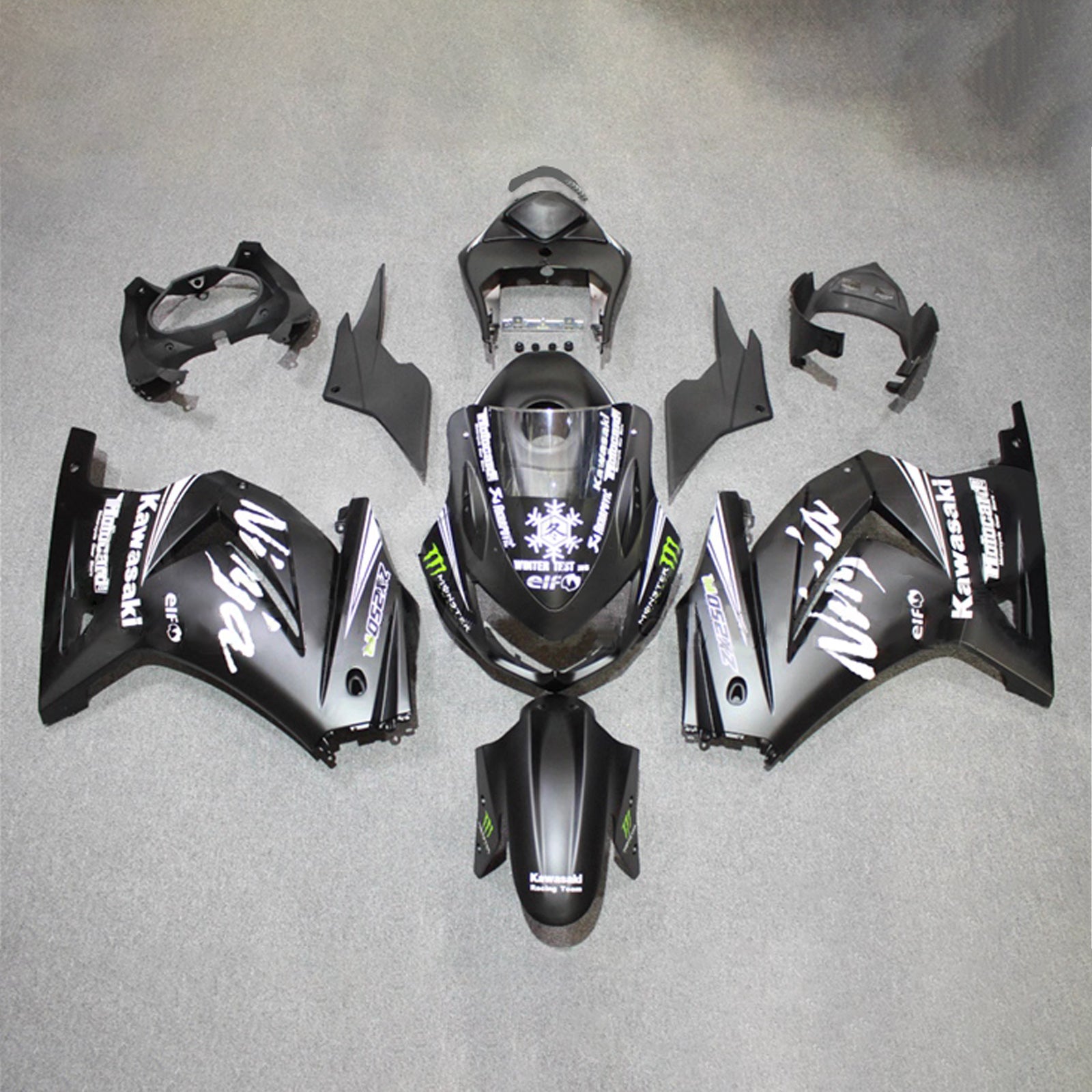 Kit carena iniezione carrozzeria in plastica ABS adatta per Kawasaki EX250 Ninja250R 2008-2012