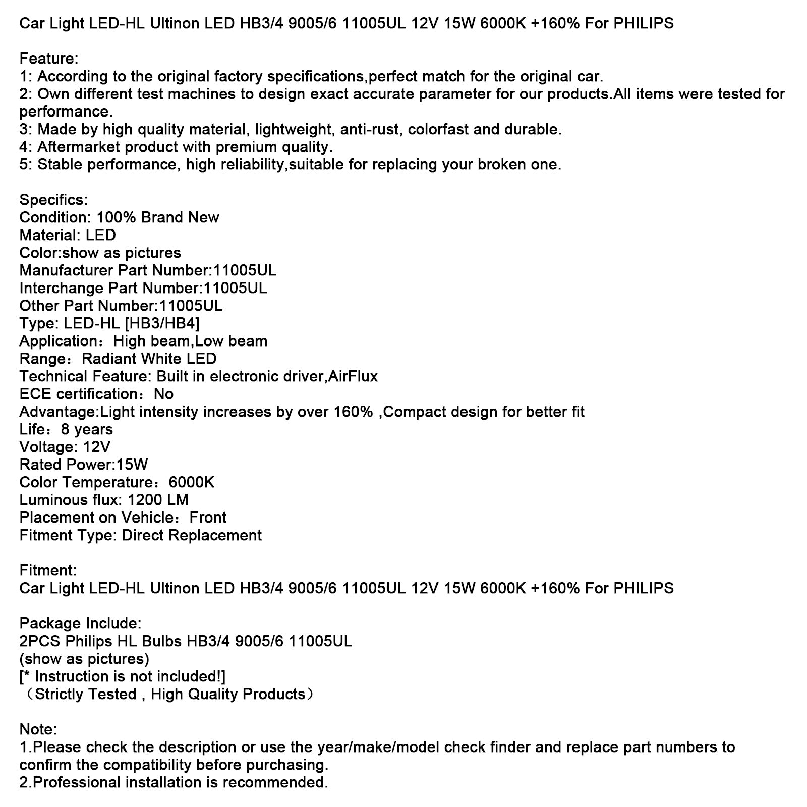 Automobilové svetlo LED-HL Ultinon LED HB3/4 9005/6 11005UL 12V 15W +160% pre Philips