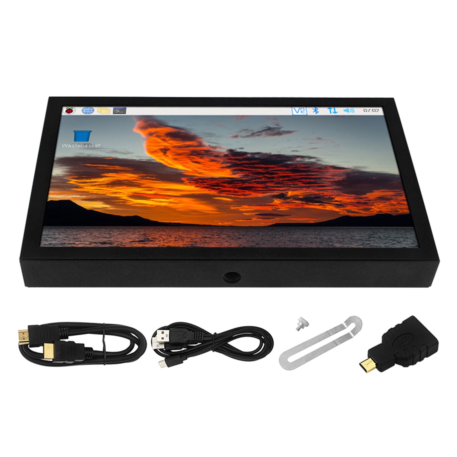 7-inch HD IPS-scherm VGA/AV/HDMI-interface Raspberry Pi pc-bewakingsscherm