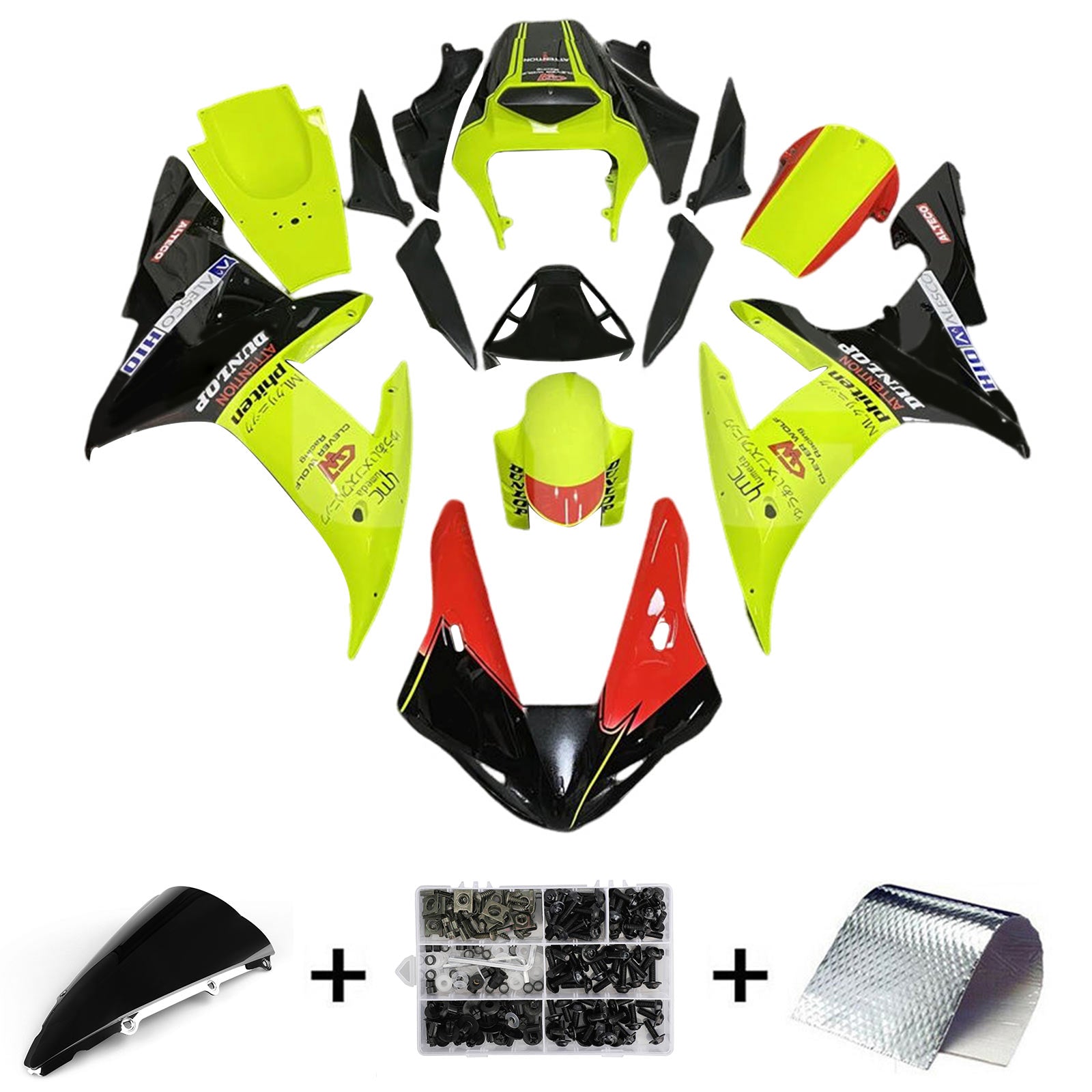 2002-2003 Yamaha YZF 1000 R1 Kit de carénage d'injection carrosserie plastique ABS