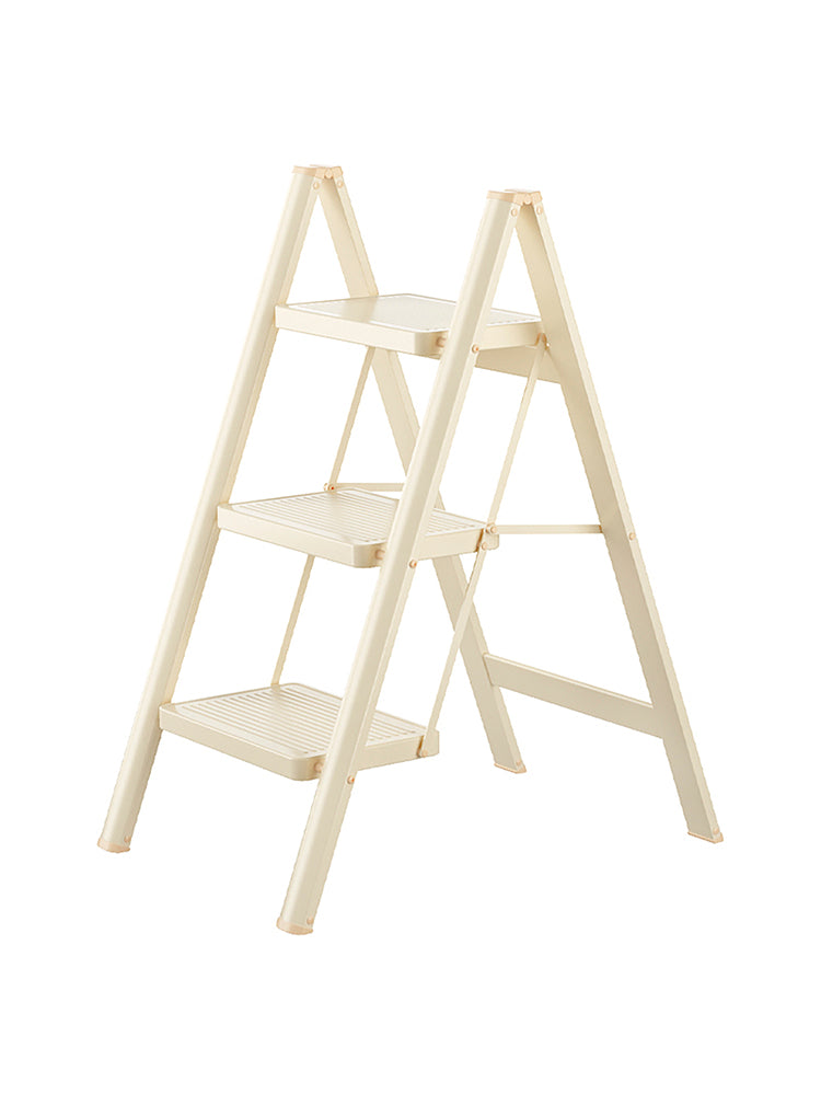 Trapladder, 3 niveaus, opvouwbaar, aluminium, ladder, laadvermogen 330,7 lbs