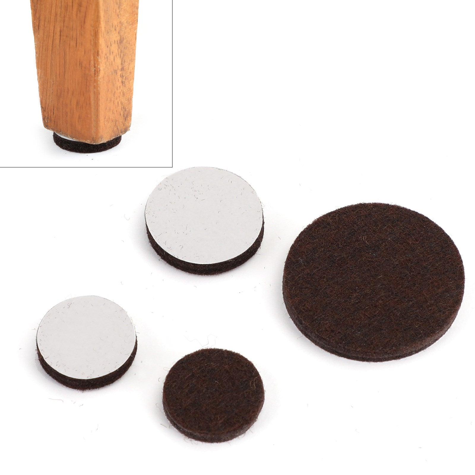 80 Piece Self-Stick Furniture Felt Pads for Hard Surfaces Brown