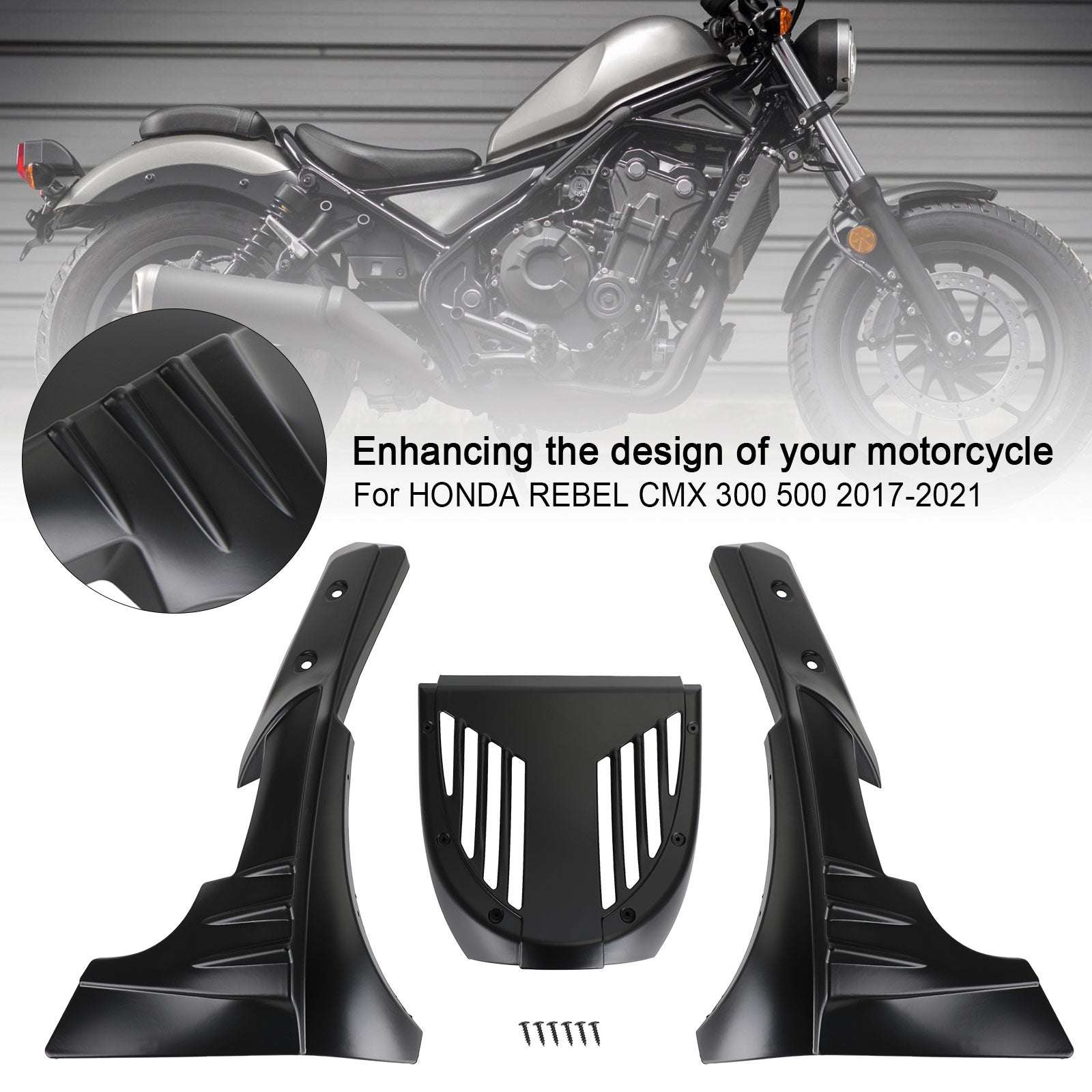 2017-2021 HONDA REBEL CMX 300 500 Under Fairing Cover Belly Pan Panel Engine Guard