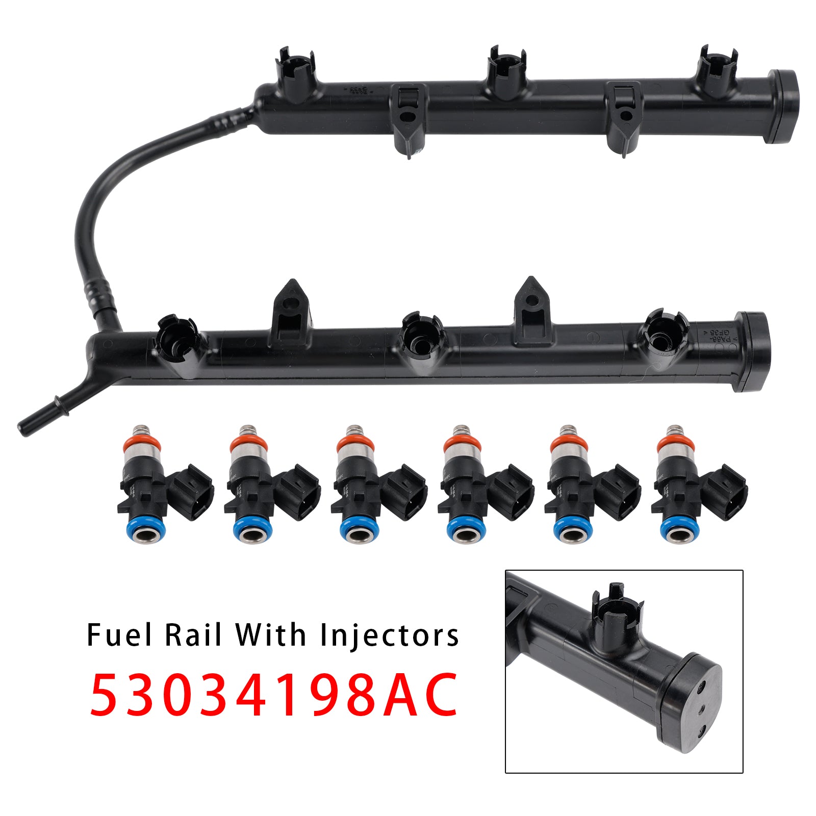 2014- 2024 For Ram ProMaster 1500 Fuel Rail With Injectors 53034198AC