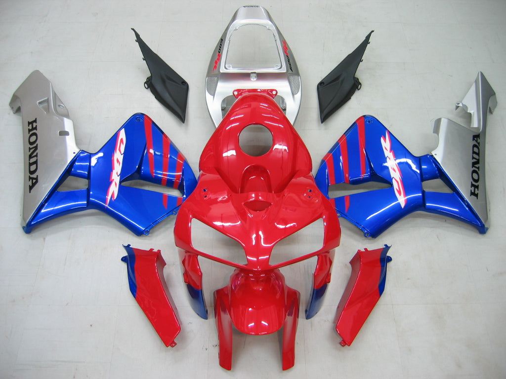 2005-2006 Honda CBR 600 RR Red Blue Silver CBR Racing Fairings Generic